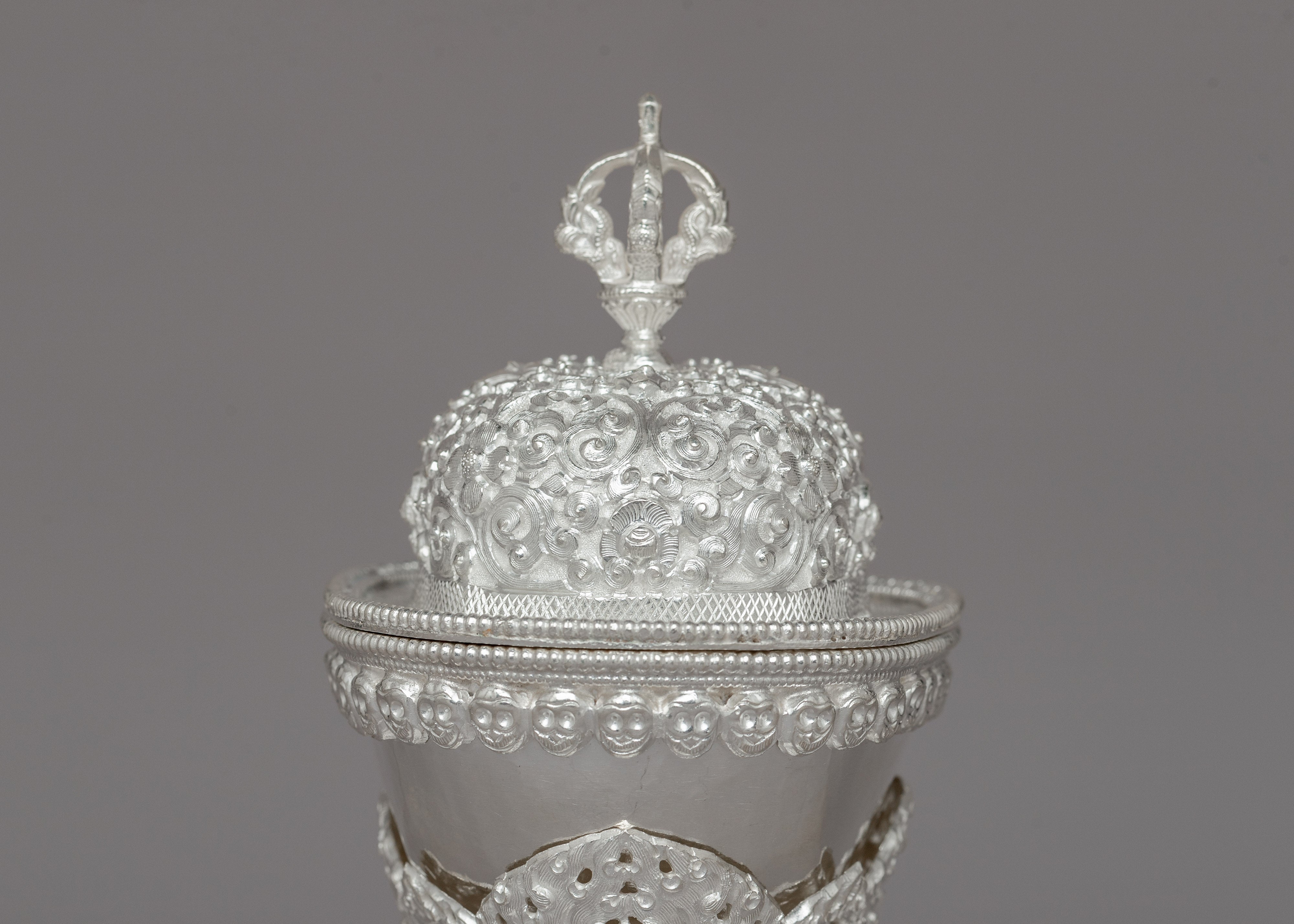 Exquisite Silver Kapala for Tibetan Rituals and Offerings | Tibetan Buddhist Ritual Cup