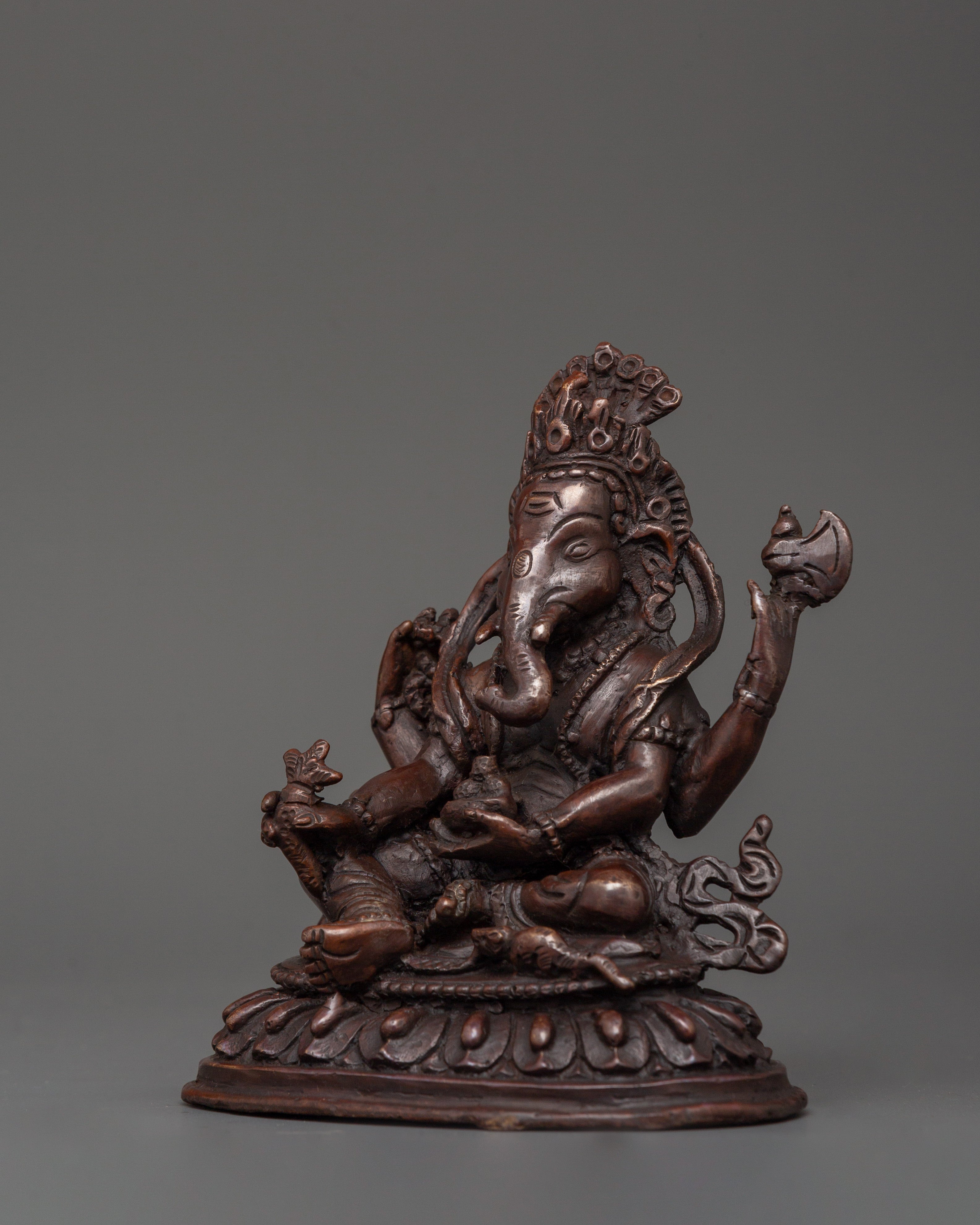 Oxidized Copper Ganesh Statue | Protection & Spiritual Growth