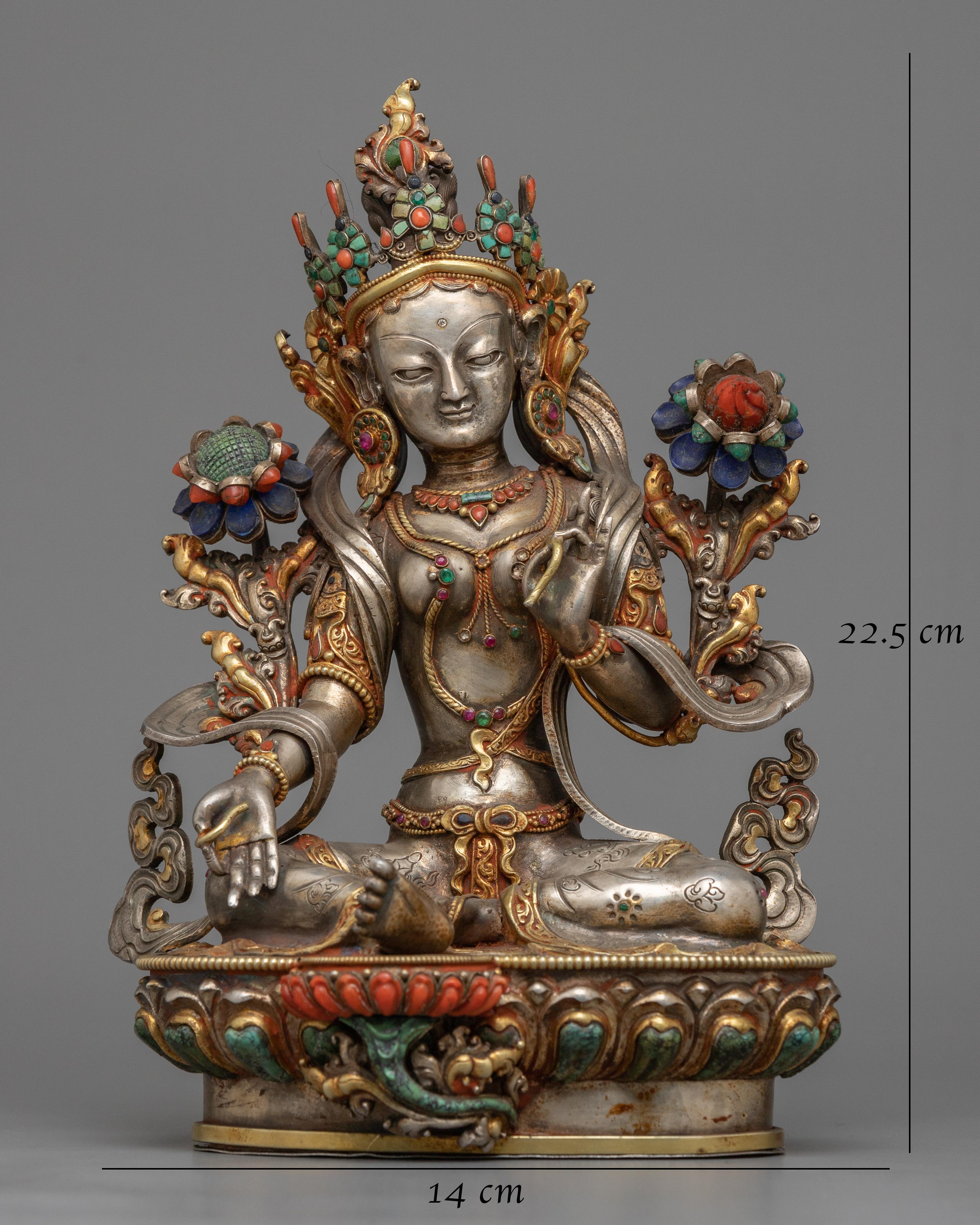 Green Tara Goddess of Compassion Statue | Symbol of Divine Grace and Nurturing Energ