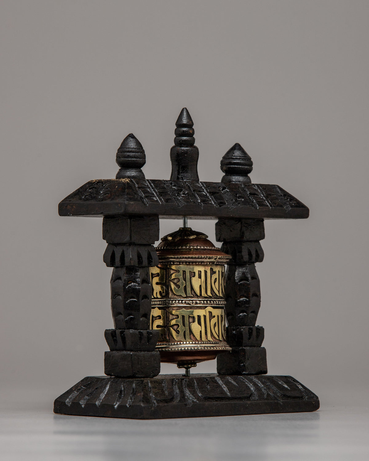 Wood Prayer Wheel Nepal | Invoking Spiritual Harmony and Blessings