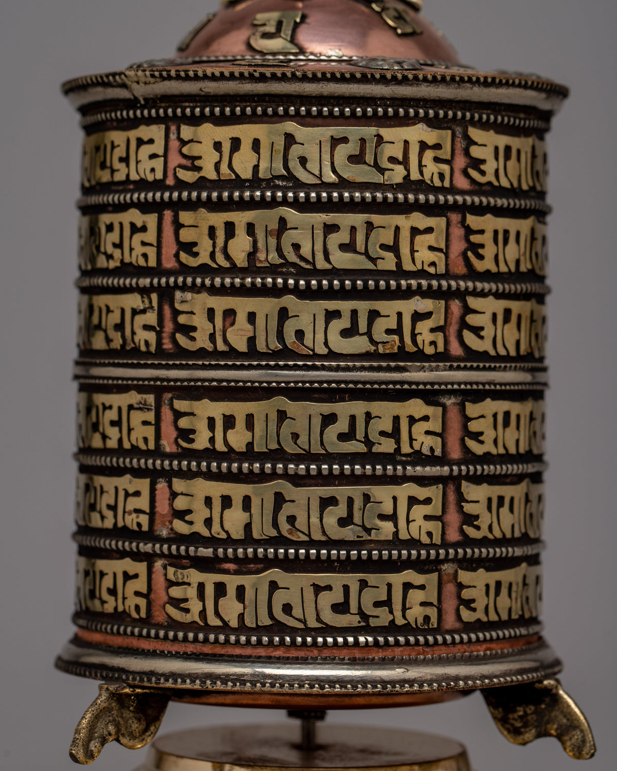 Nepal Spinning Prayer Wheel | Crafted in Copper for Sacred Reverence