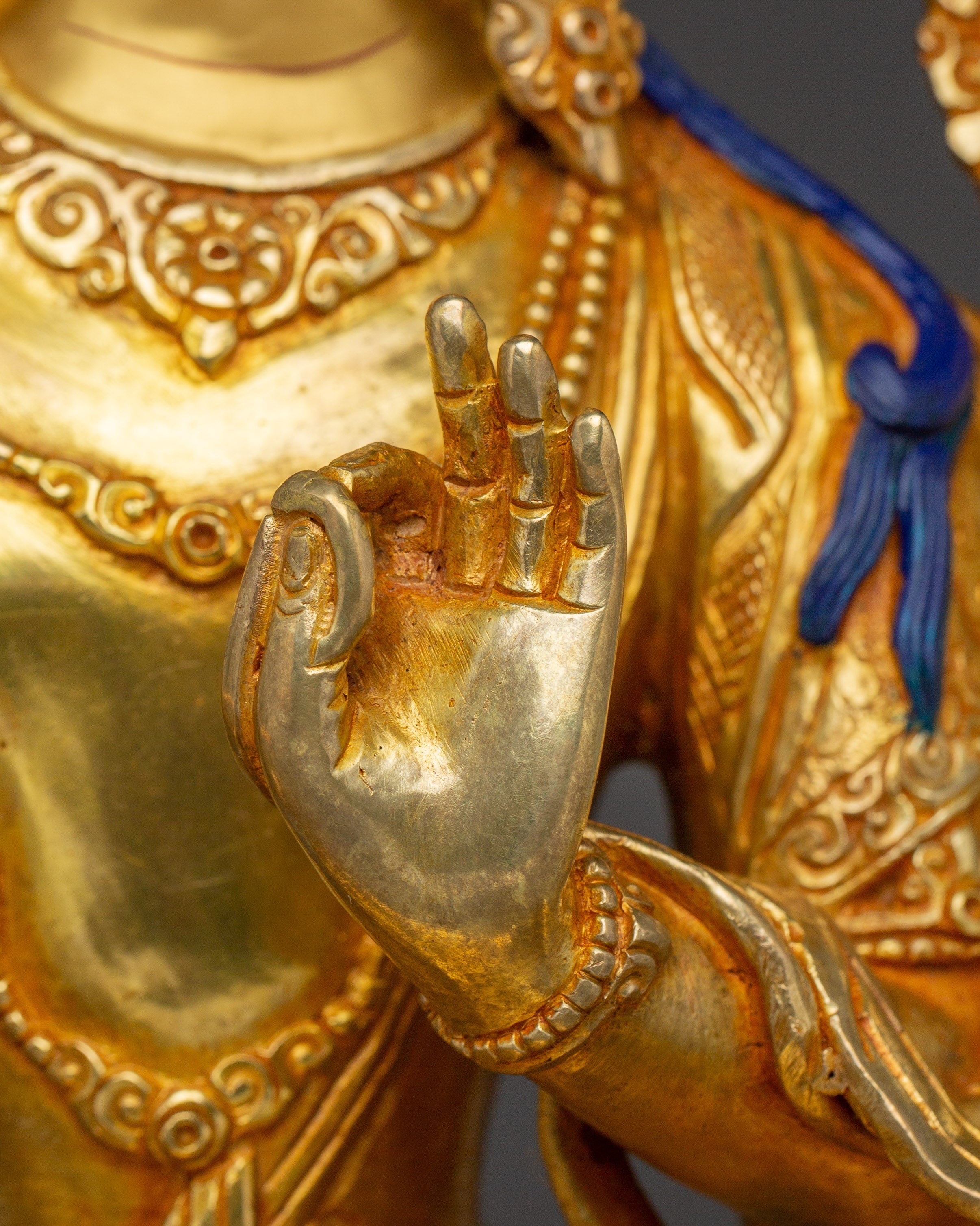 Maha Manjushri Golden Statue | Bodhisattva of Supreme Wisdom