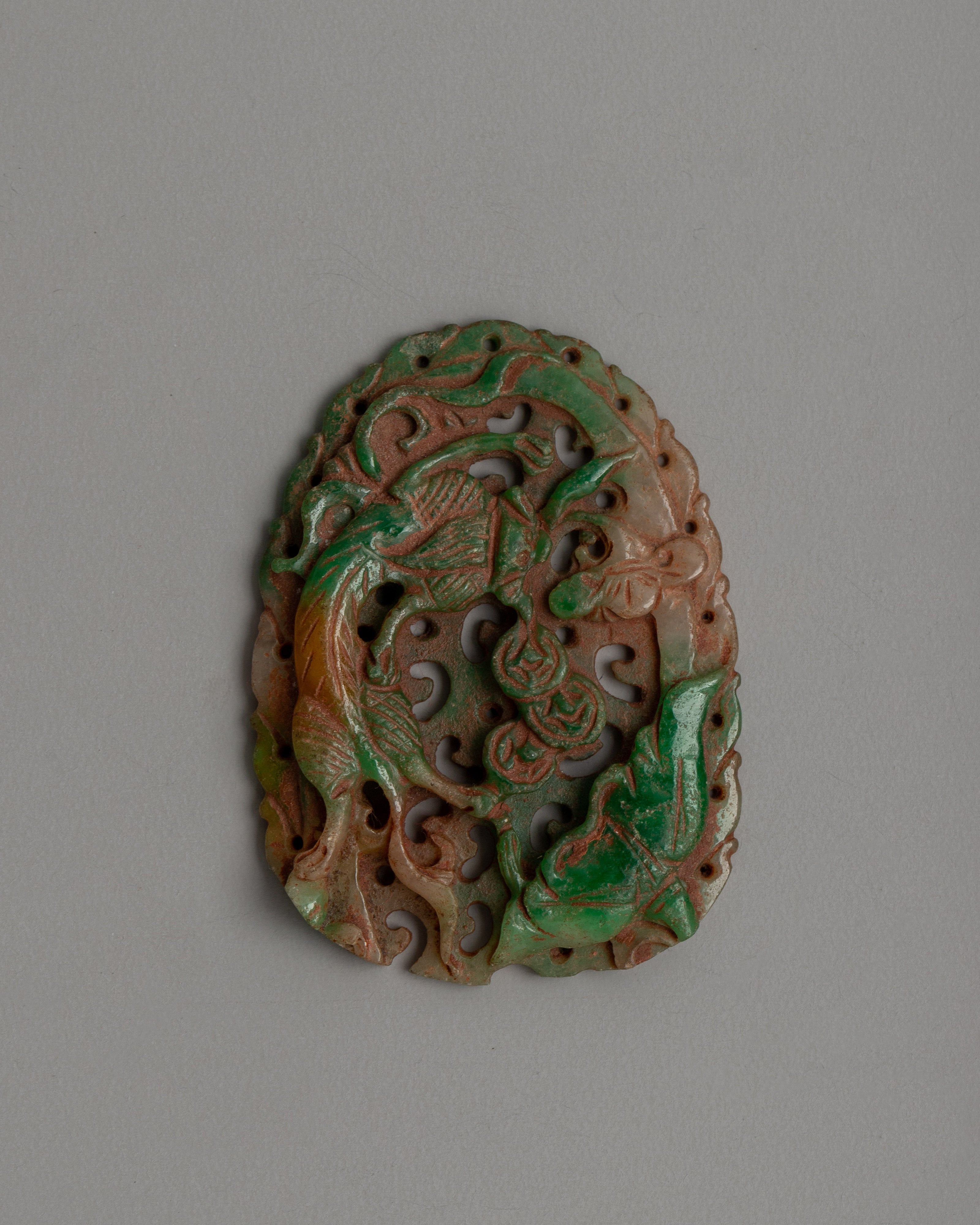 Green and White Jade Pendant