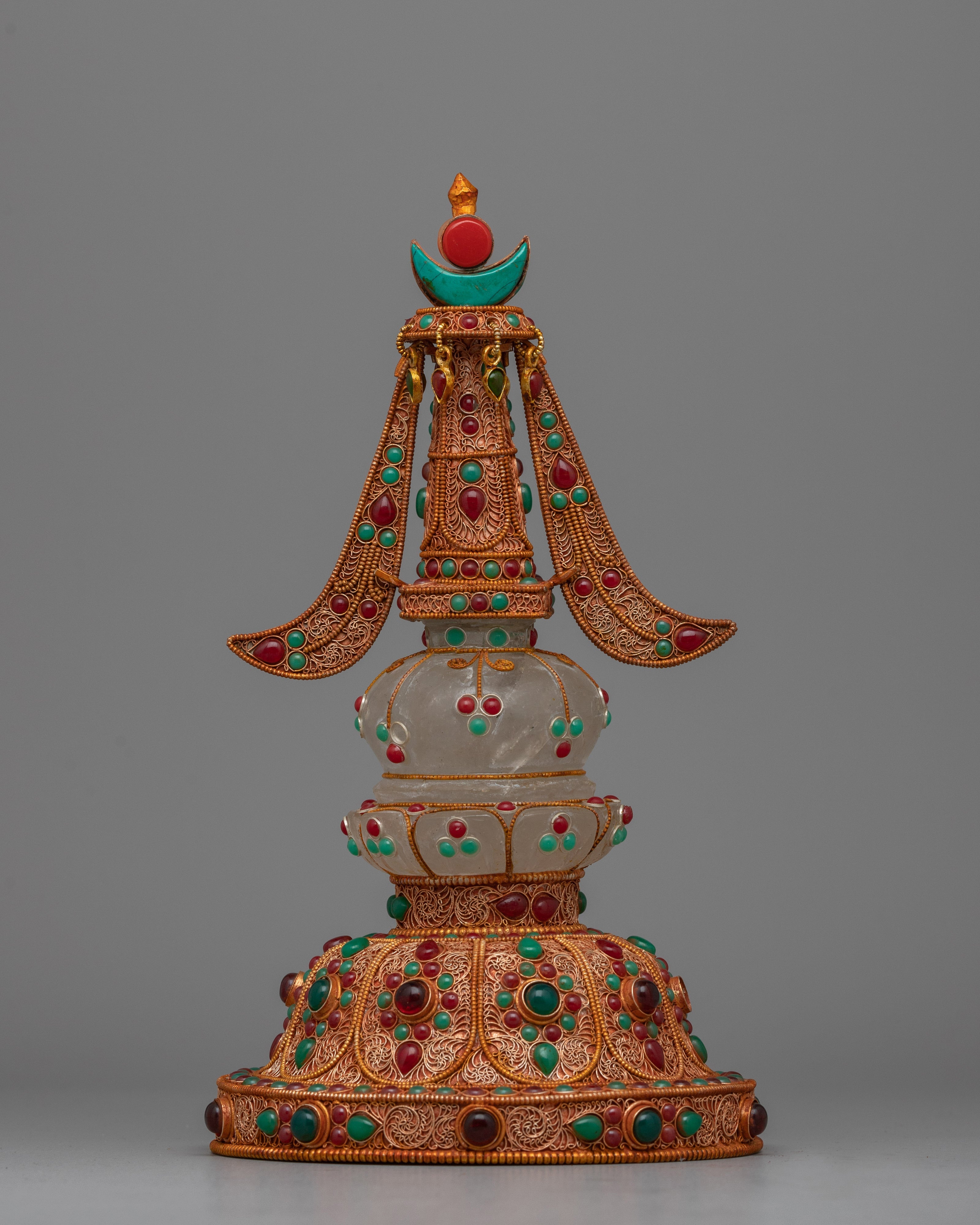 Copper Body Crystal Stupa