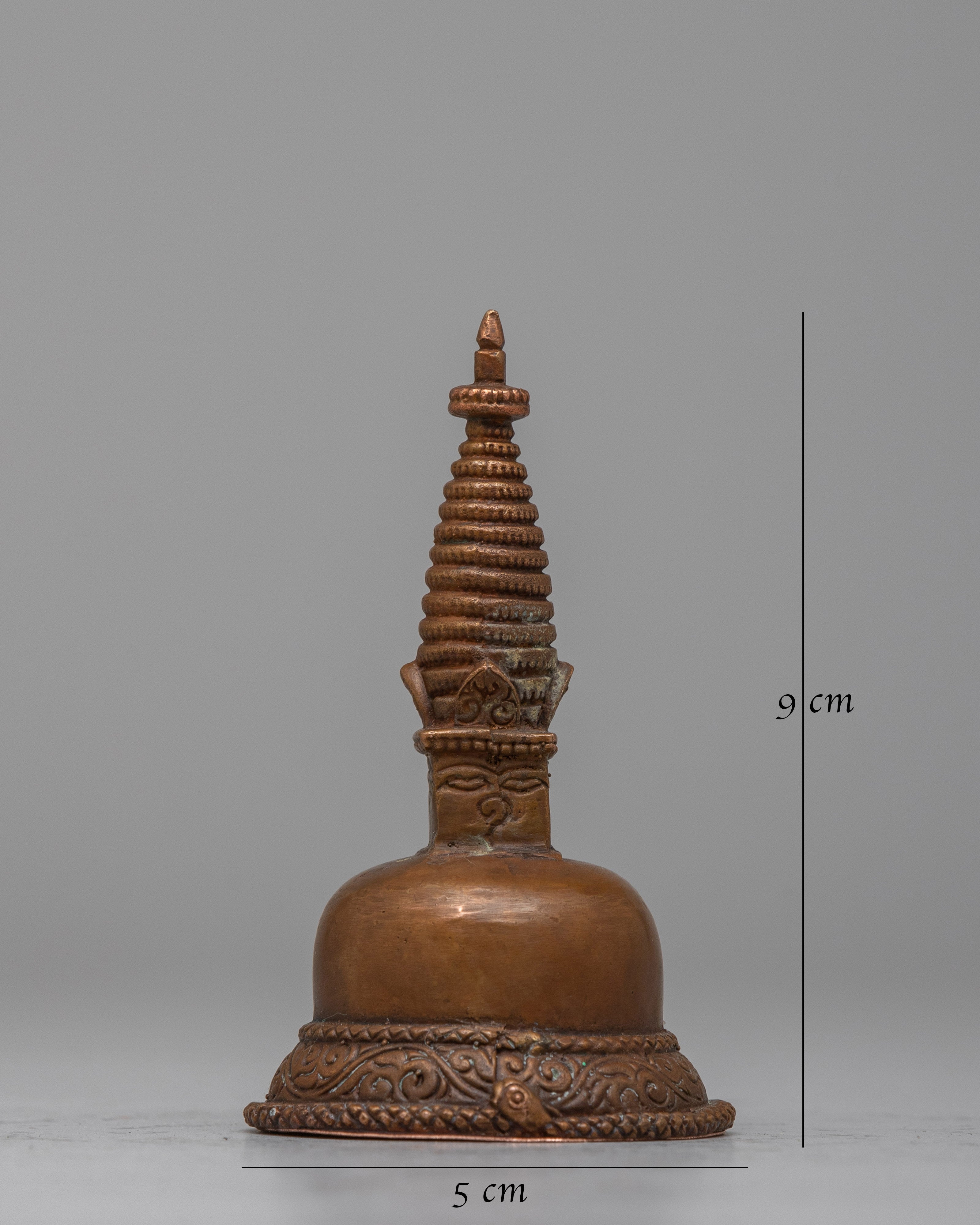 Oxidized Copper Buddhist Stupa | Ancient Symbol of Spiritual Enlightenment and Divine Presence