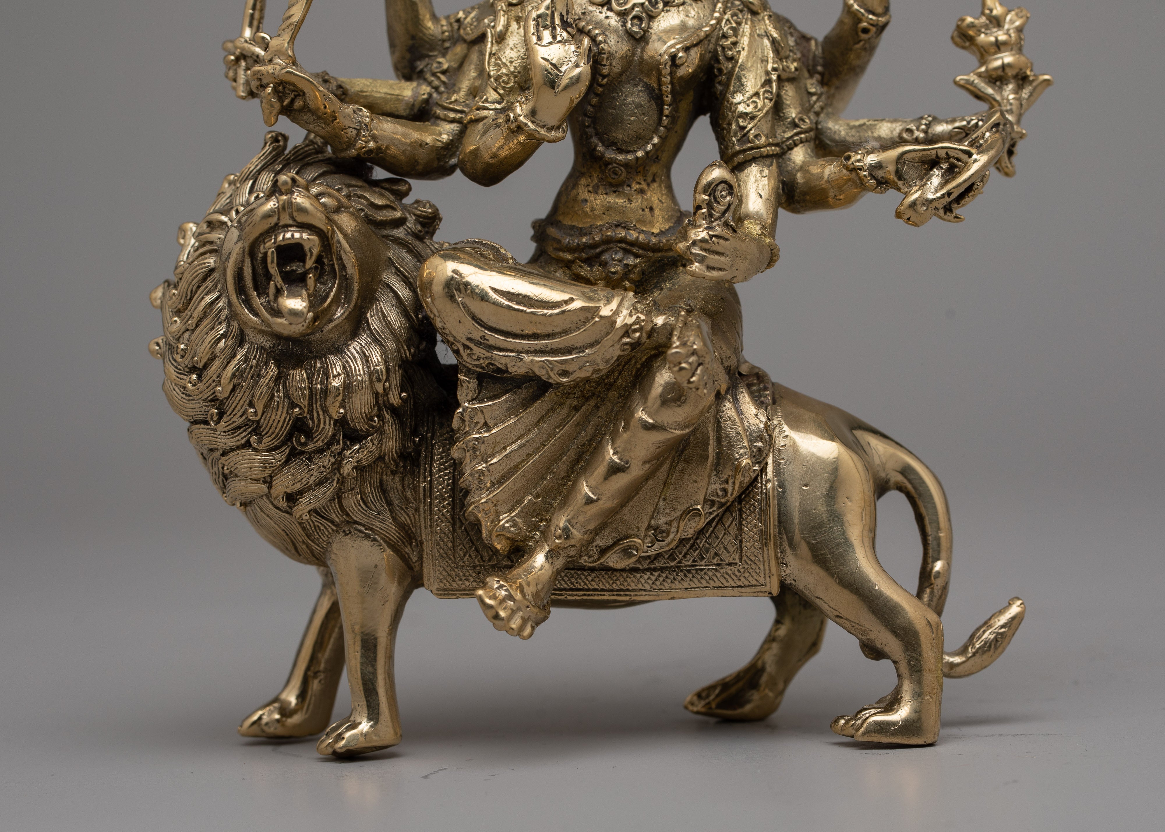 Brass Durga Statue | Revered Depiction of the Fearless Goddess