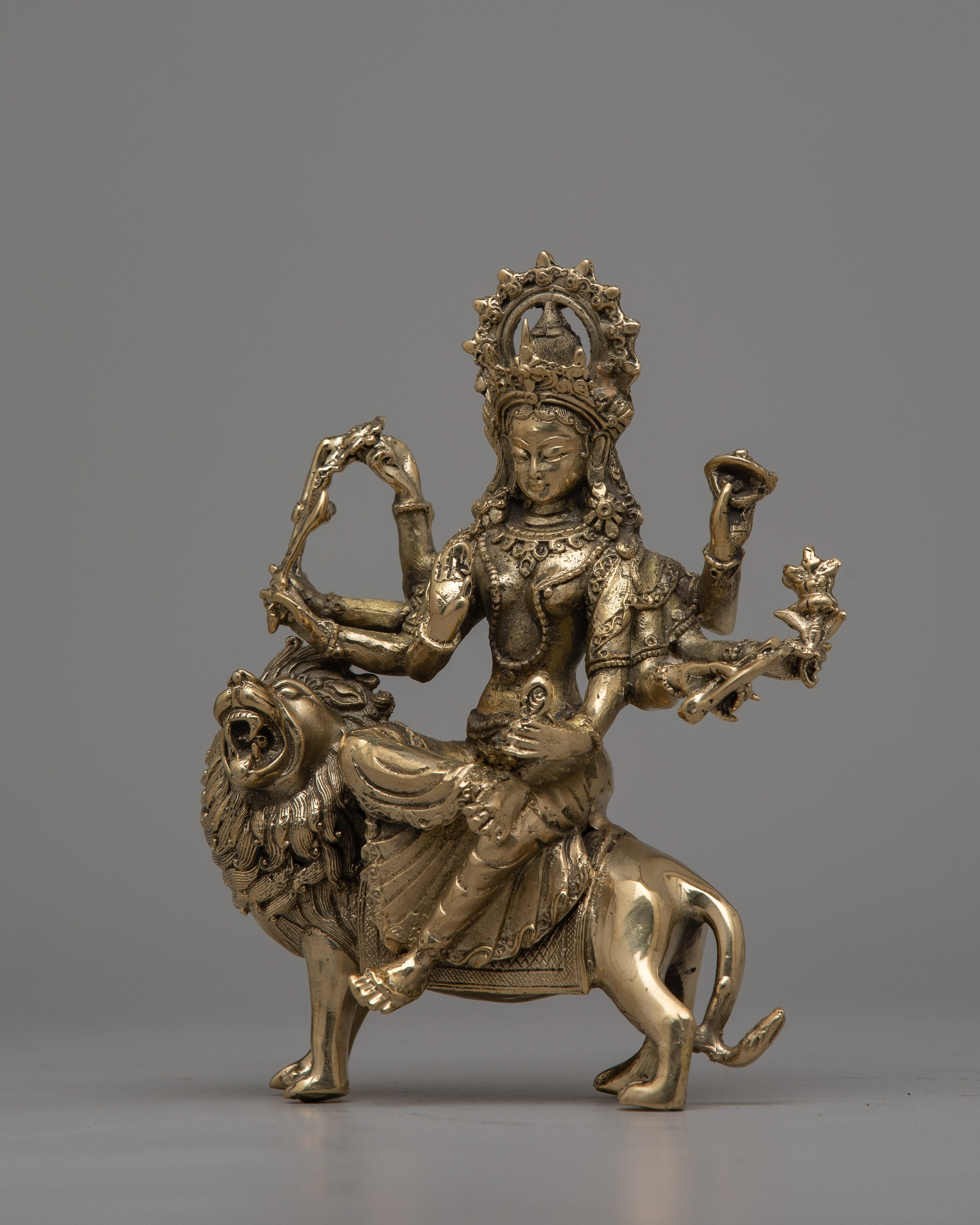 Brass Durga Statue | Revered Depiction of the Fearless Goddess