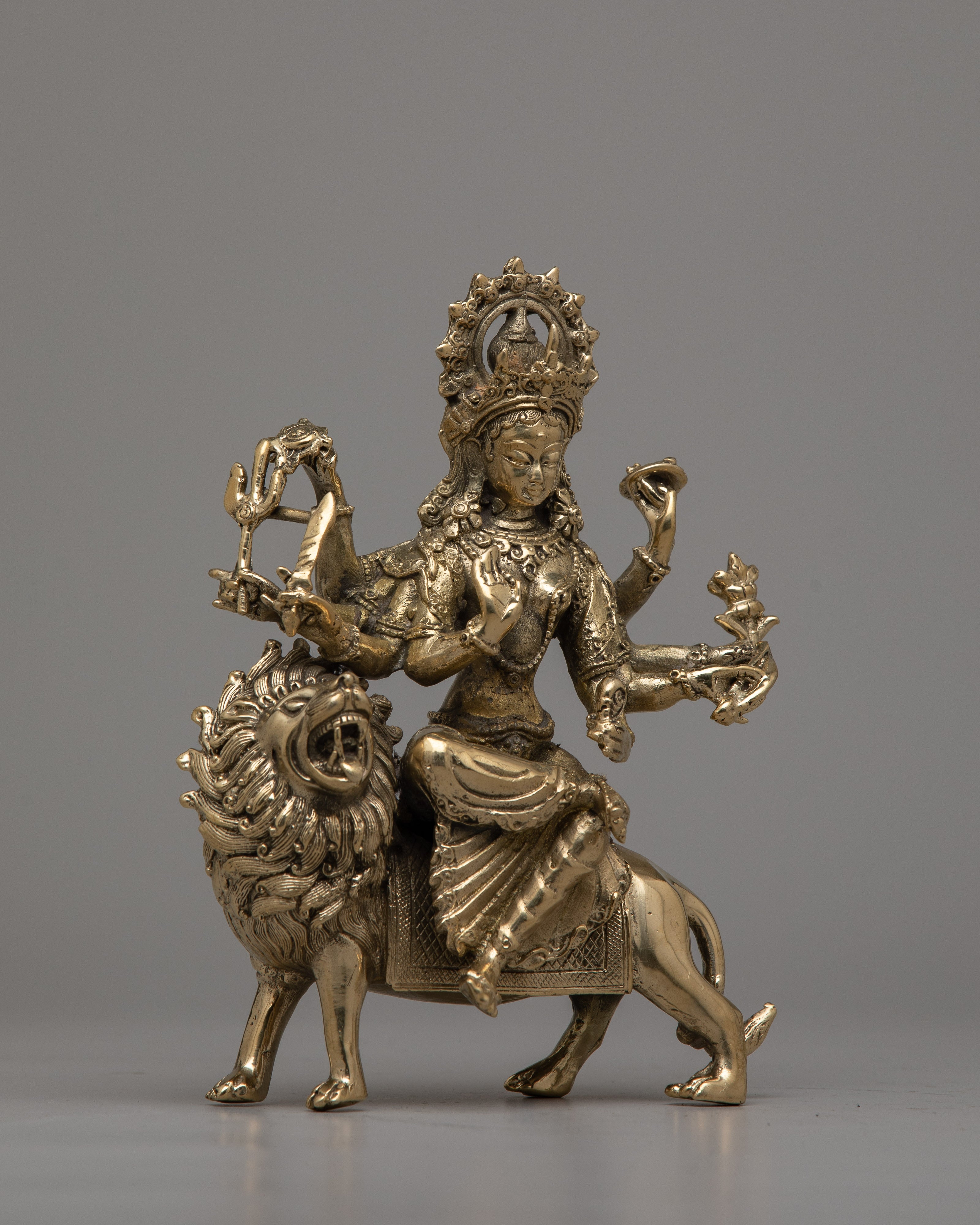 Brass Durga Statue | Revered Depiction of the Fearless Goddess