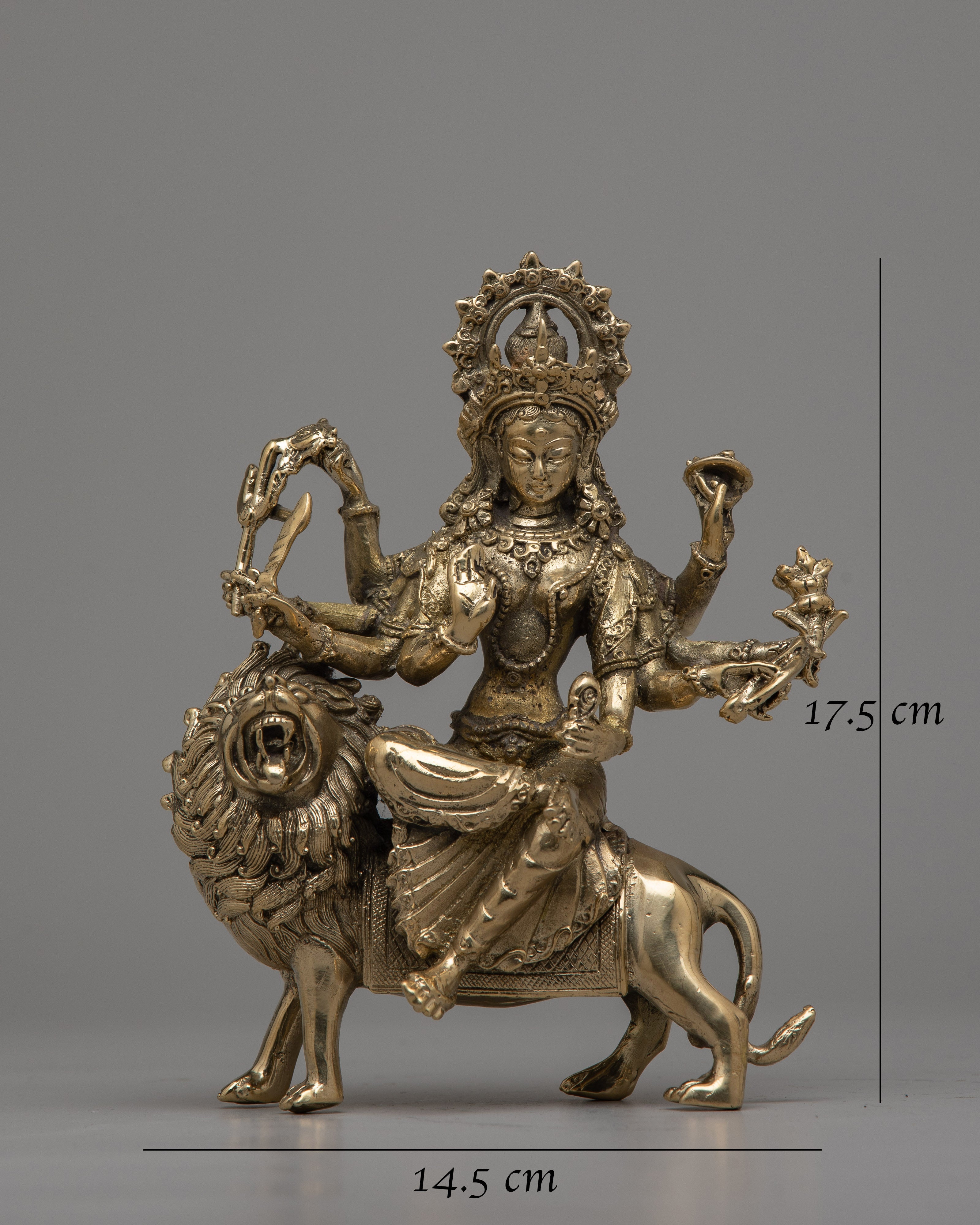 Brass Durga Statue | Revered Depiction of the Fearless Goddess