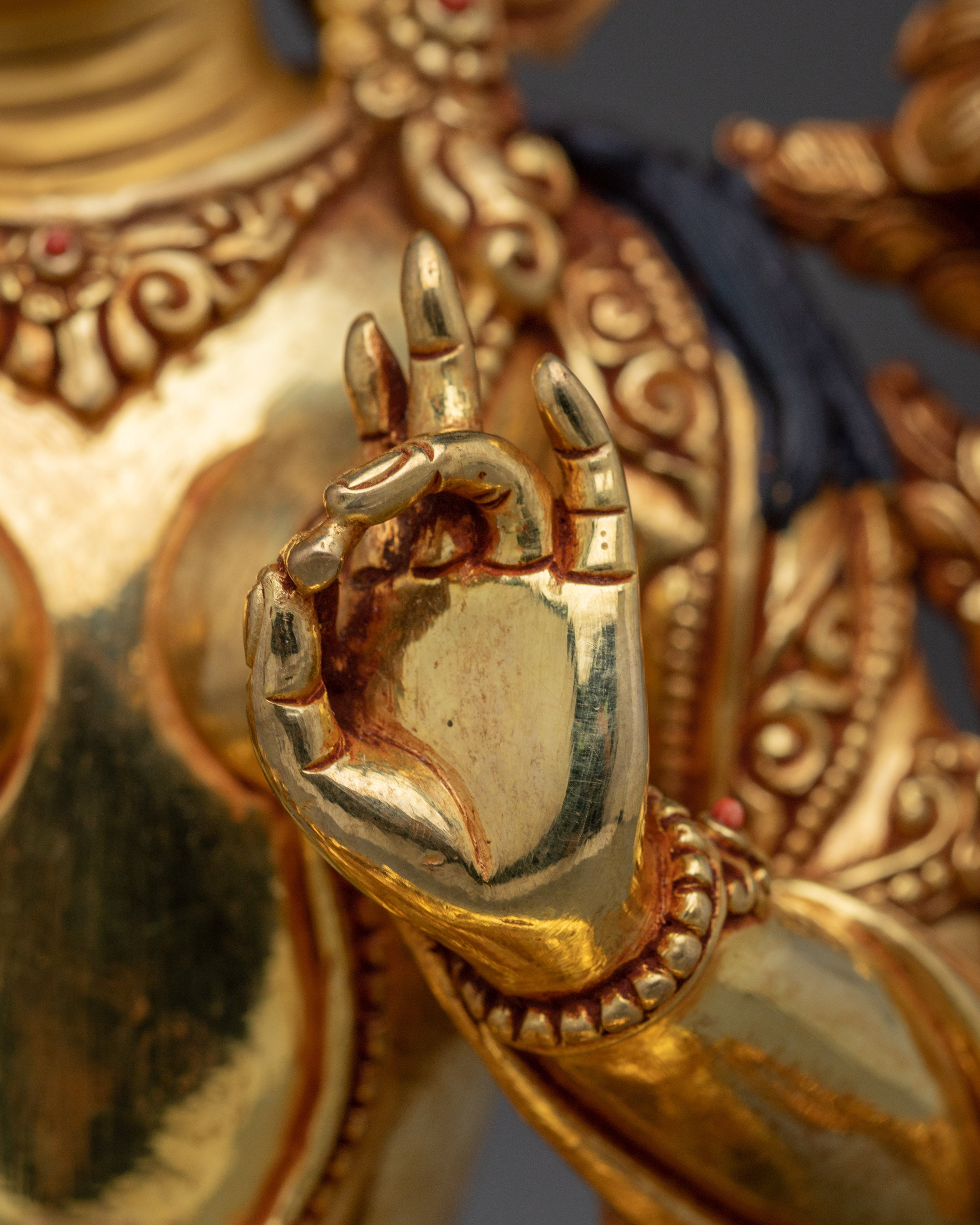 Female Buddha Sculpture of Green Tara | Peaceful Tara