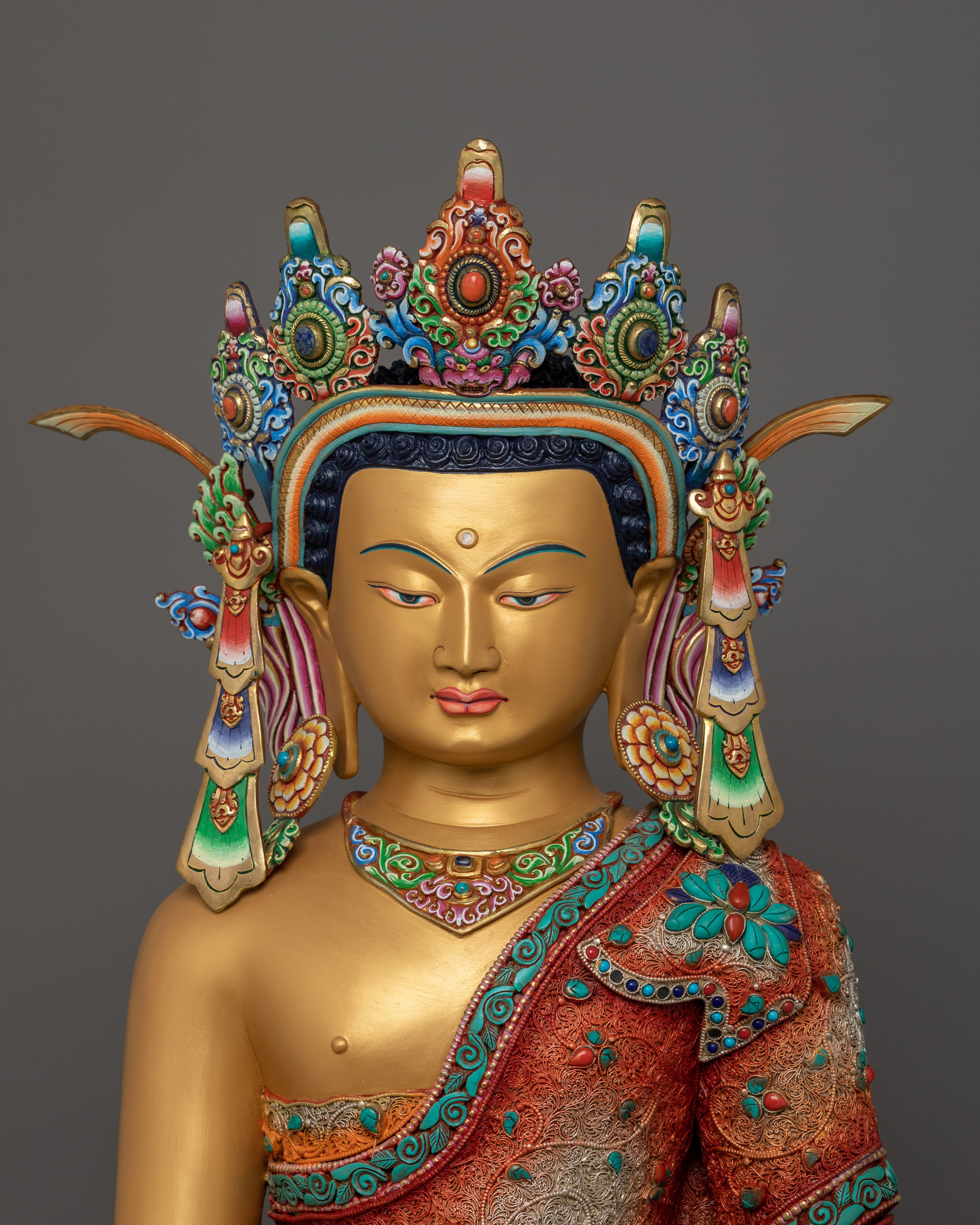 Royal Shakyamuni Buddha with Beautiful Crown | Divine Wisdom Symbol