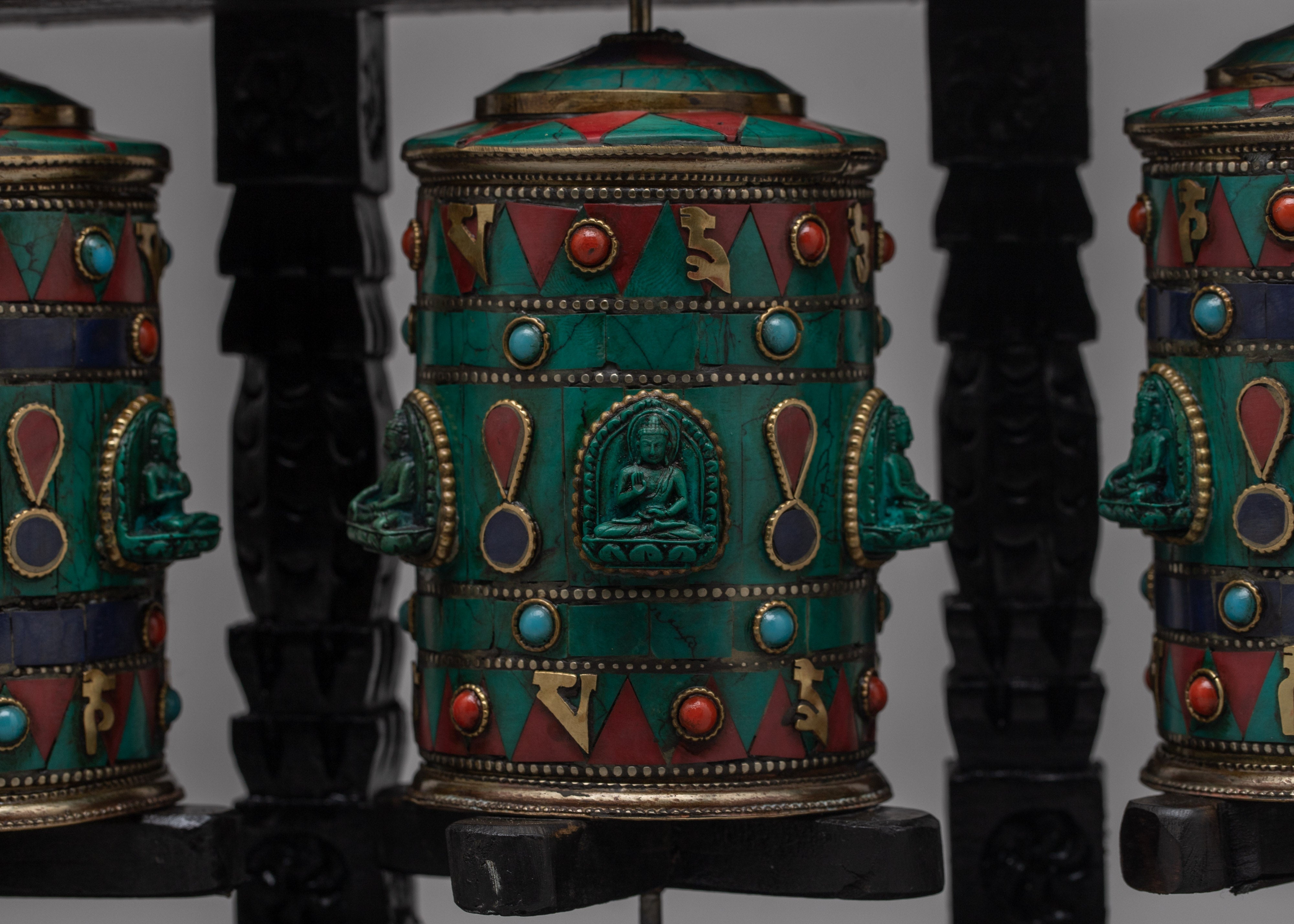 Spinning Buddhist Prayer Wheel | Enhancing Devotion with a Copper Bodied Spiritual Wheel