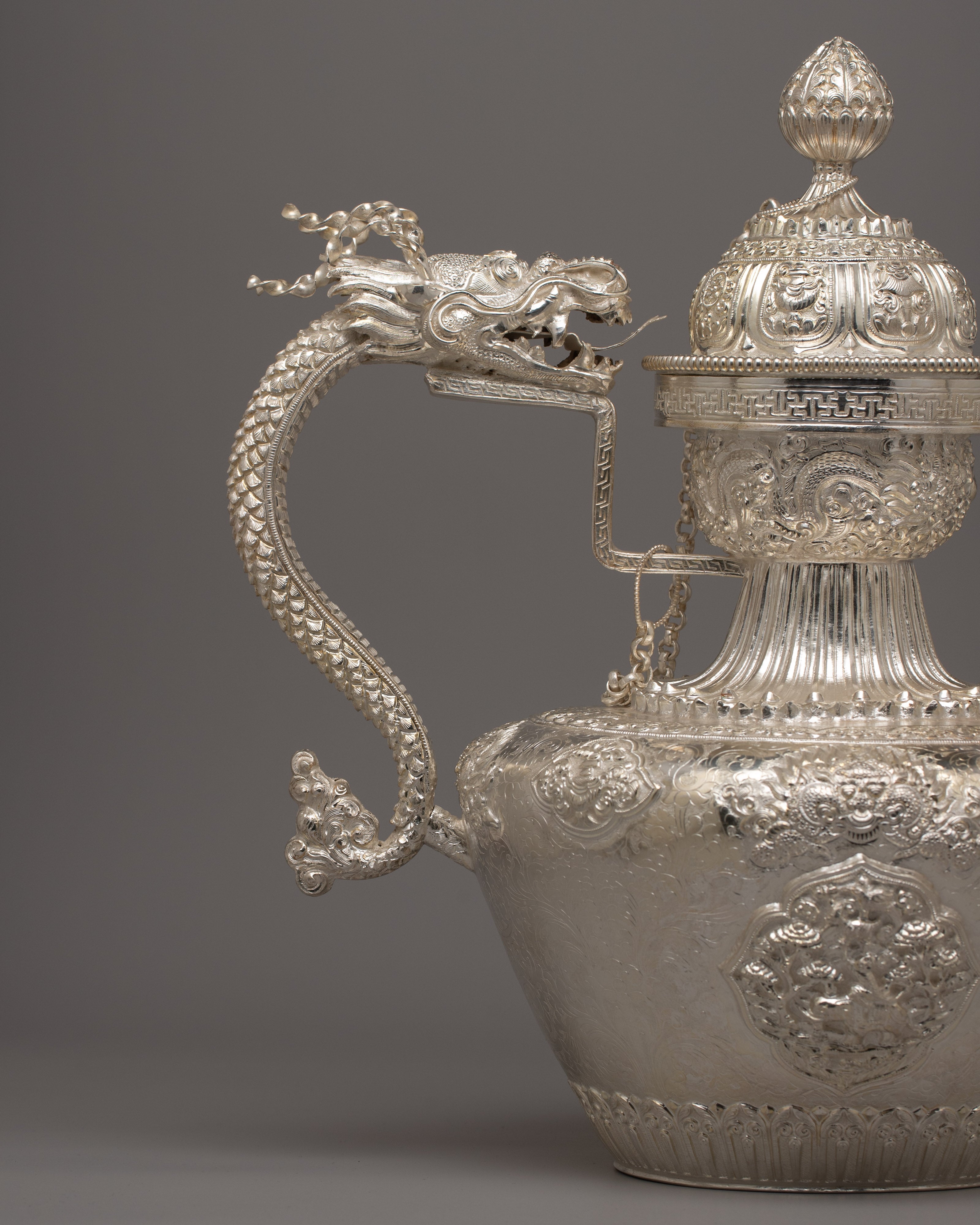 Tea Pot Silver | Elegant Home Decor Accent for Tea Enthusiasts