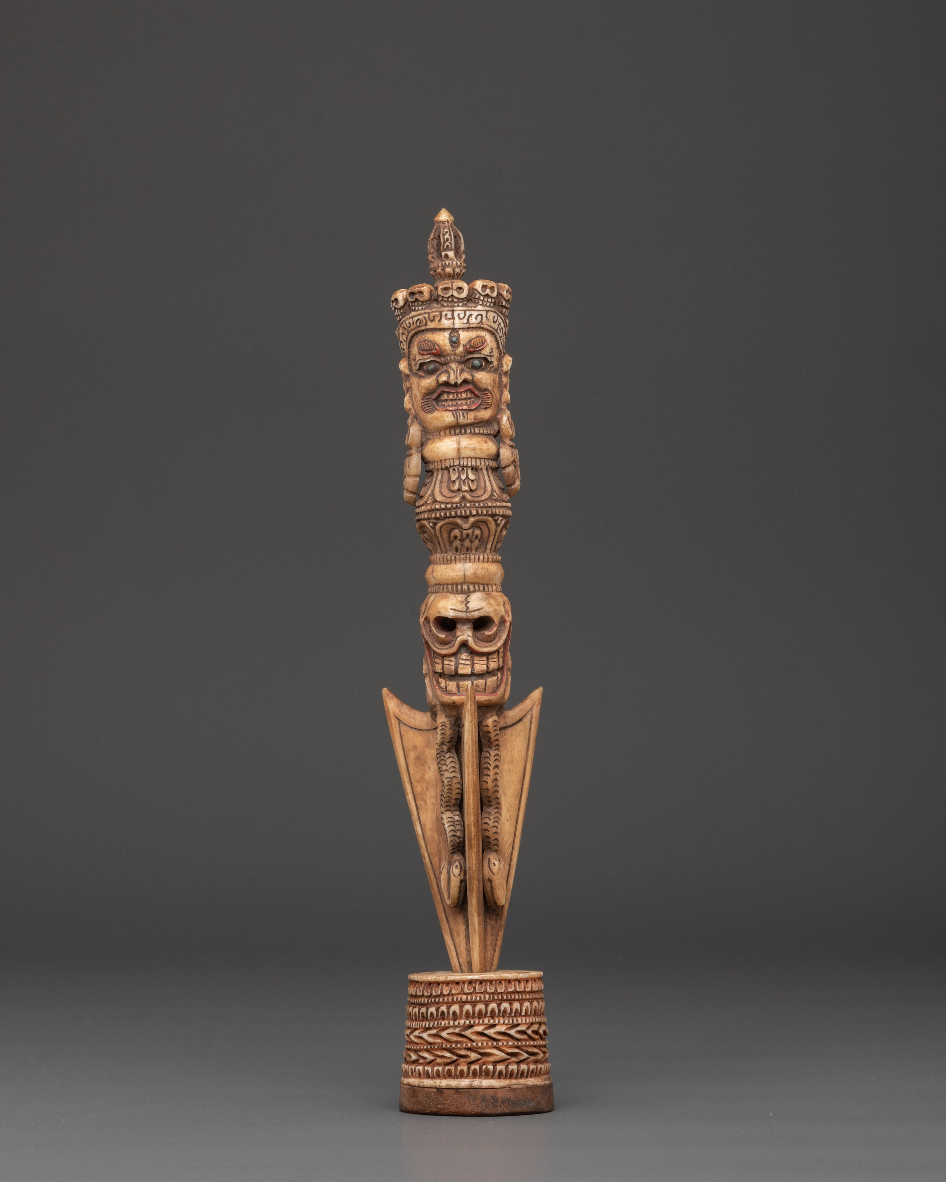 Tibetan Yak Bone Phurba Dagger