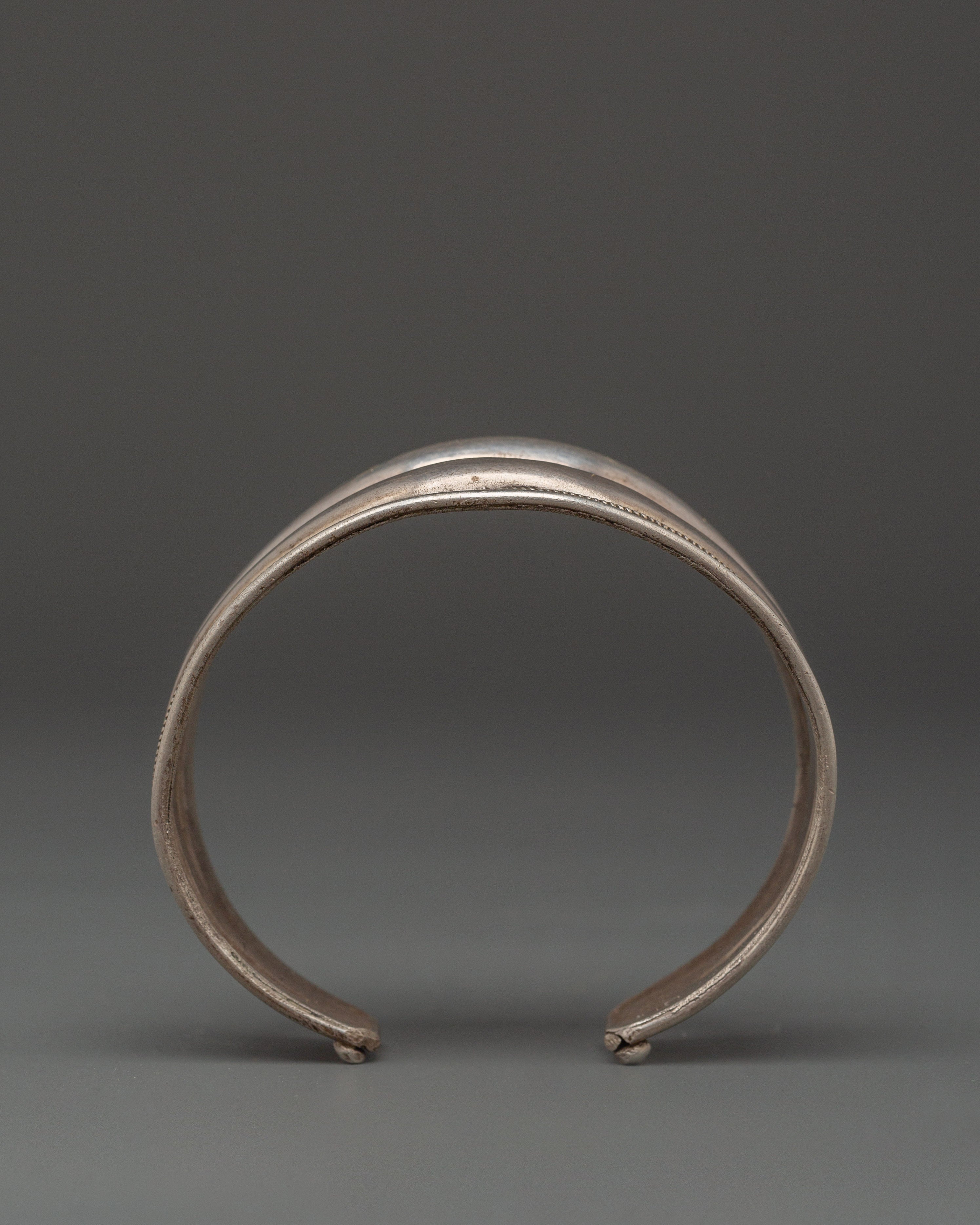 Sterling Silver Tibetan Cuff Bracelet | Handmade Himalayan Jewelry
