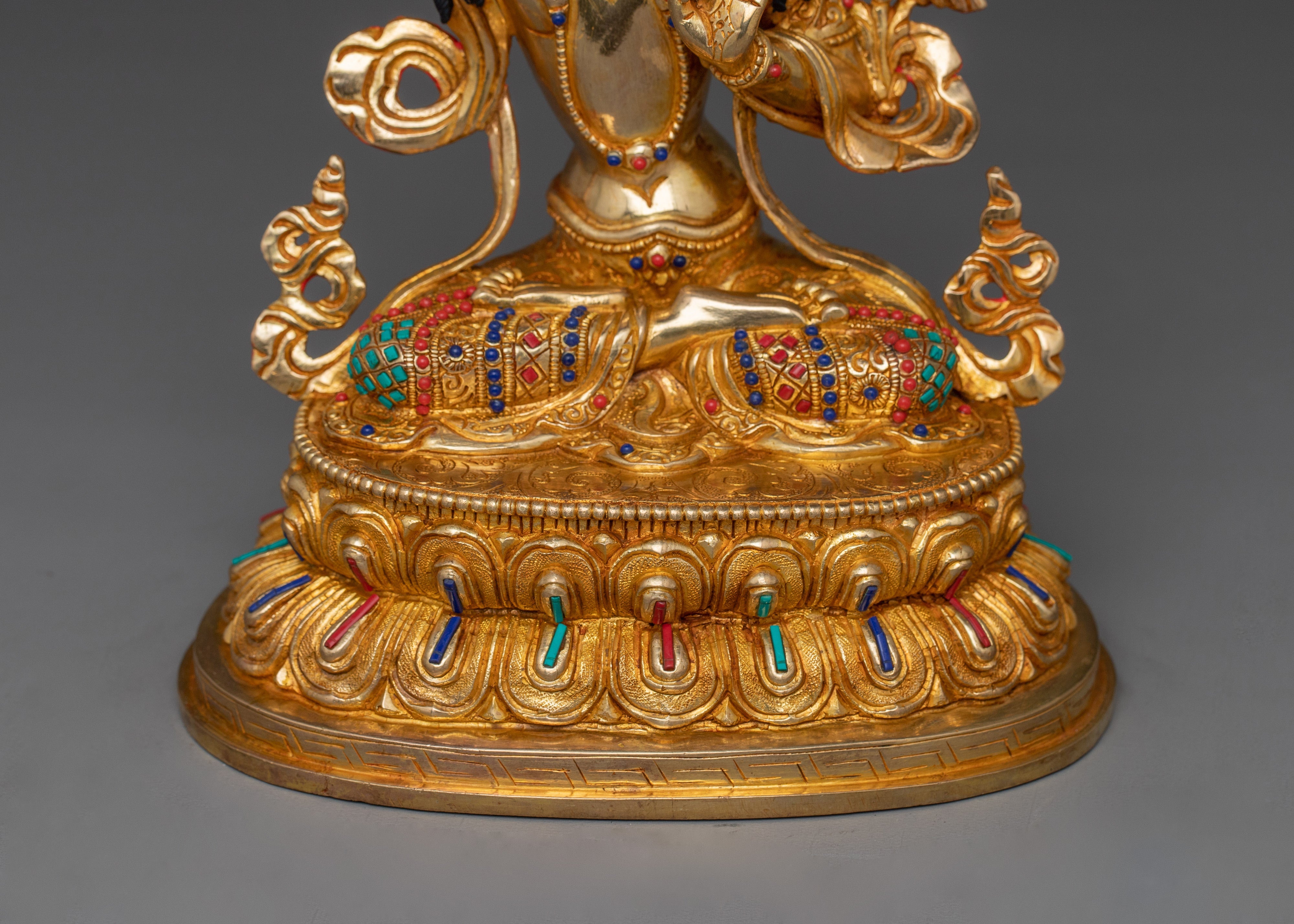 Sculpture of Manjushri Deity of wisdom | Holding the Sword of Clarity