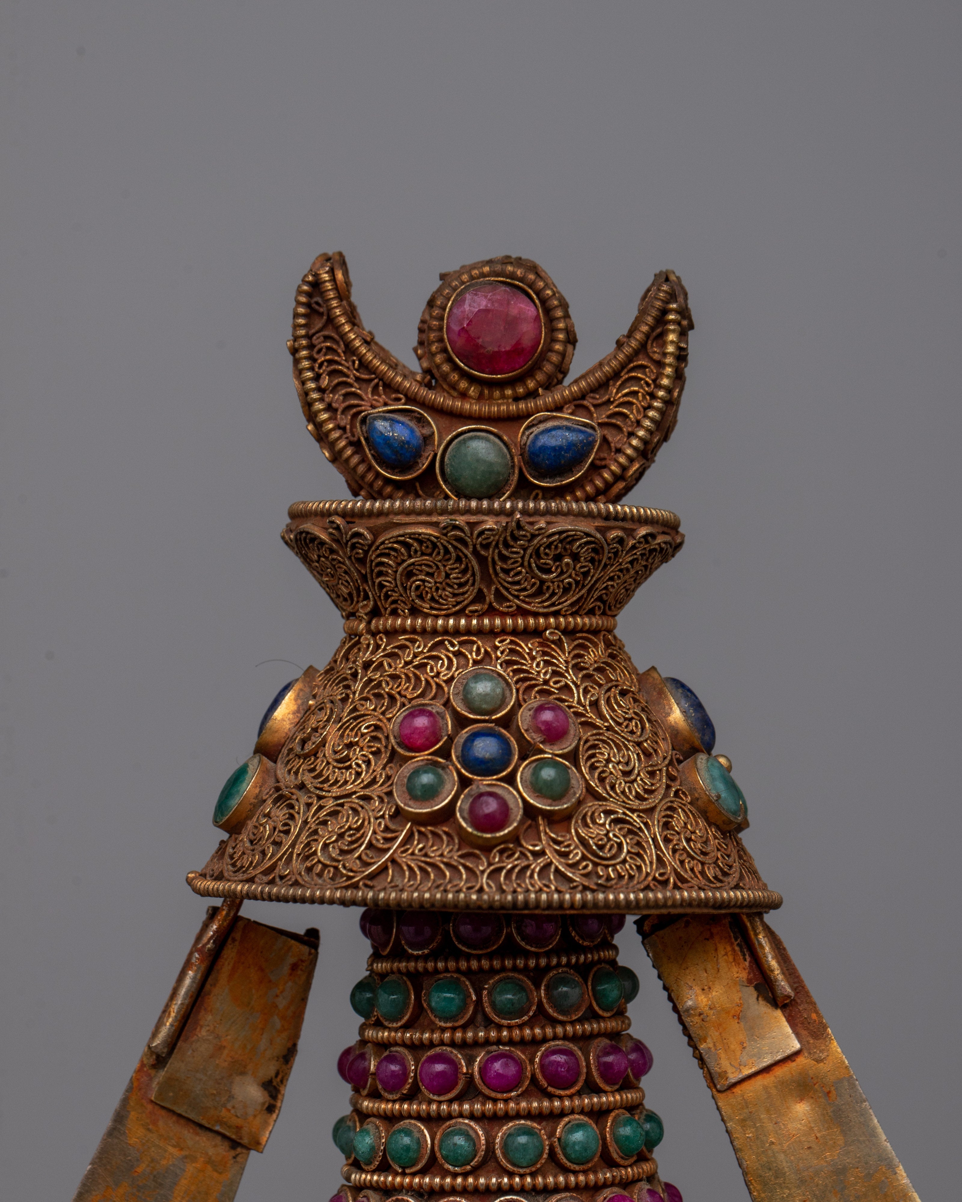 Authentic Handcrafted Copper Stupa | Exquisite Symbol of Spiritual Ascension and Enlightenment