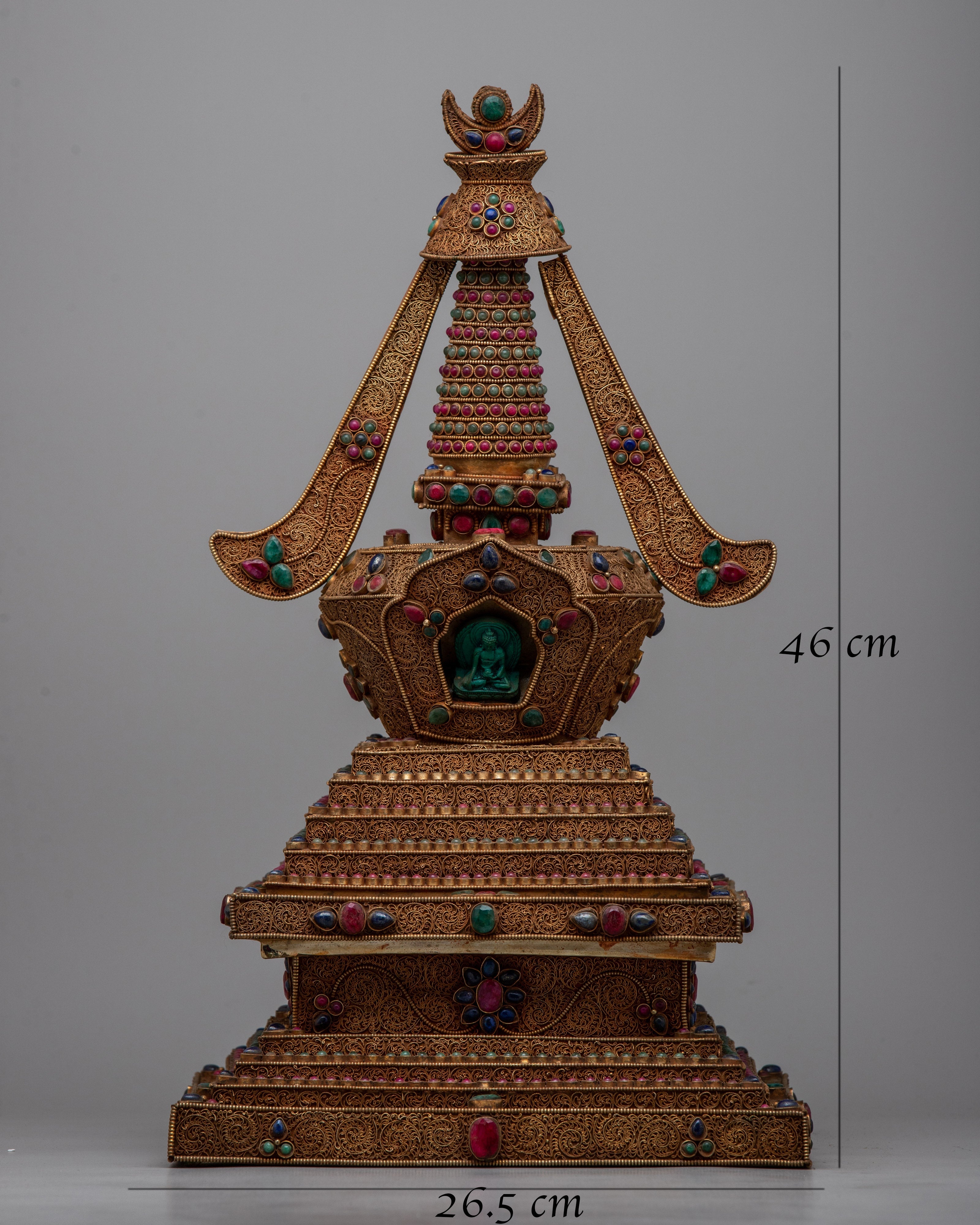 Authentic Handcrafted Copper Stupa | Exquisite Symbol of Spiritual Ascension and Enlightenment