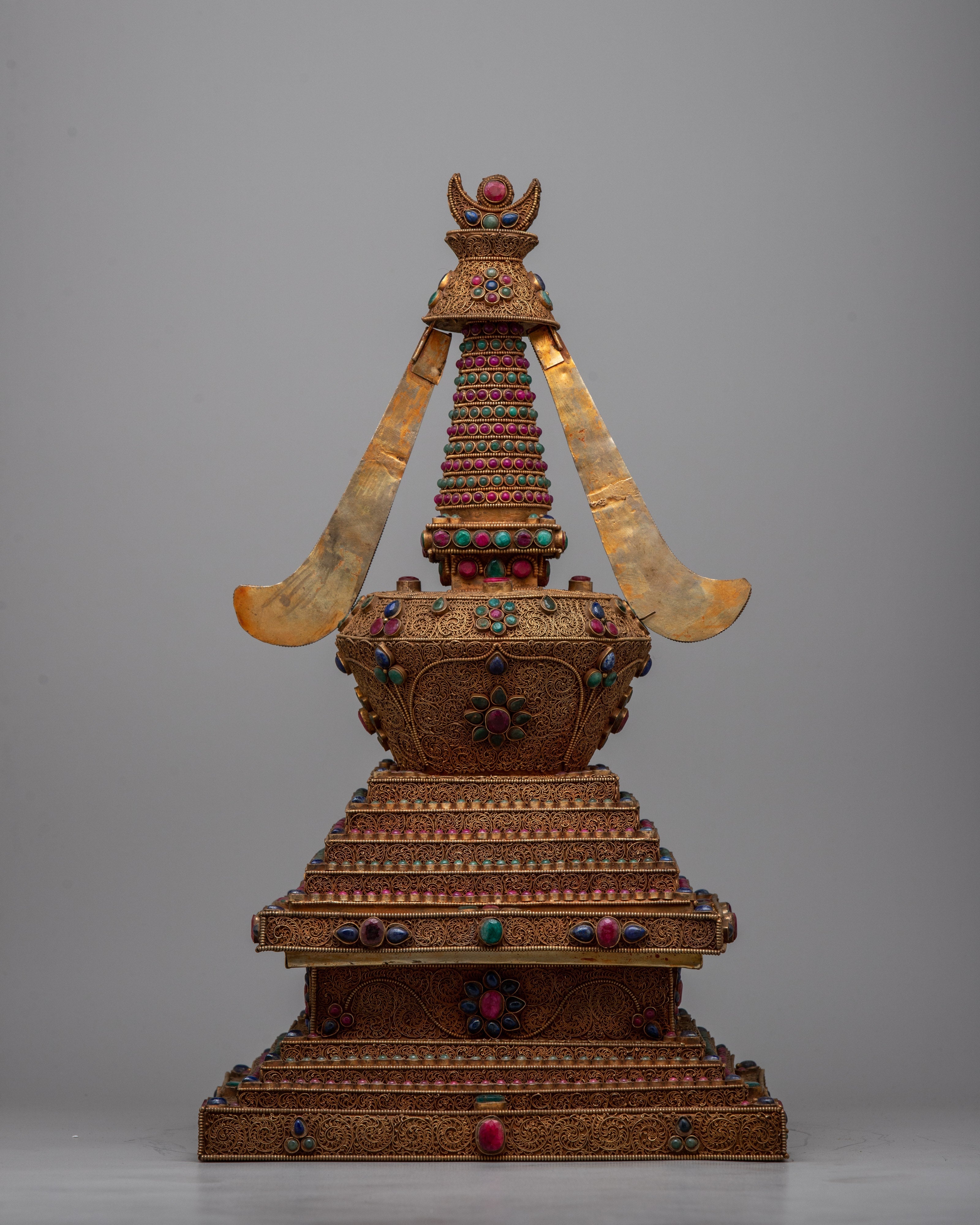 Authentic Handcrafted Copper Stupa | Exquisite Symbol of Spiritual Ascension and Enlightenment