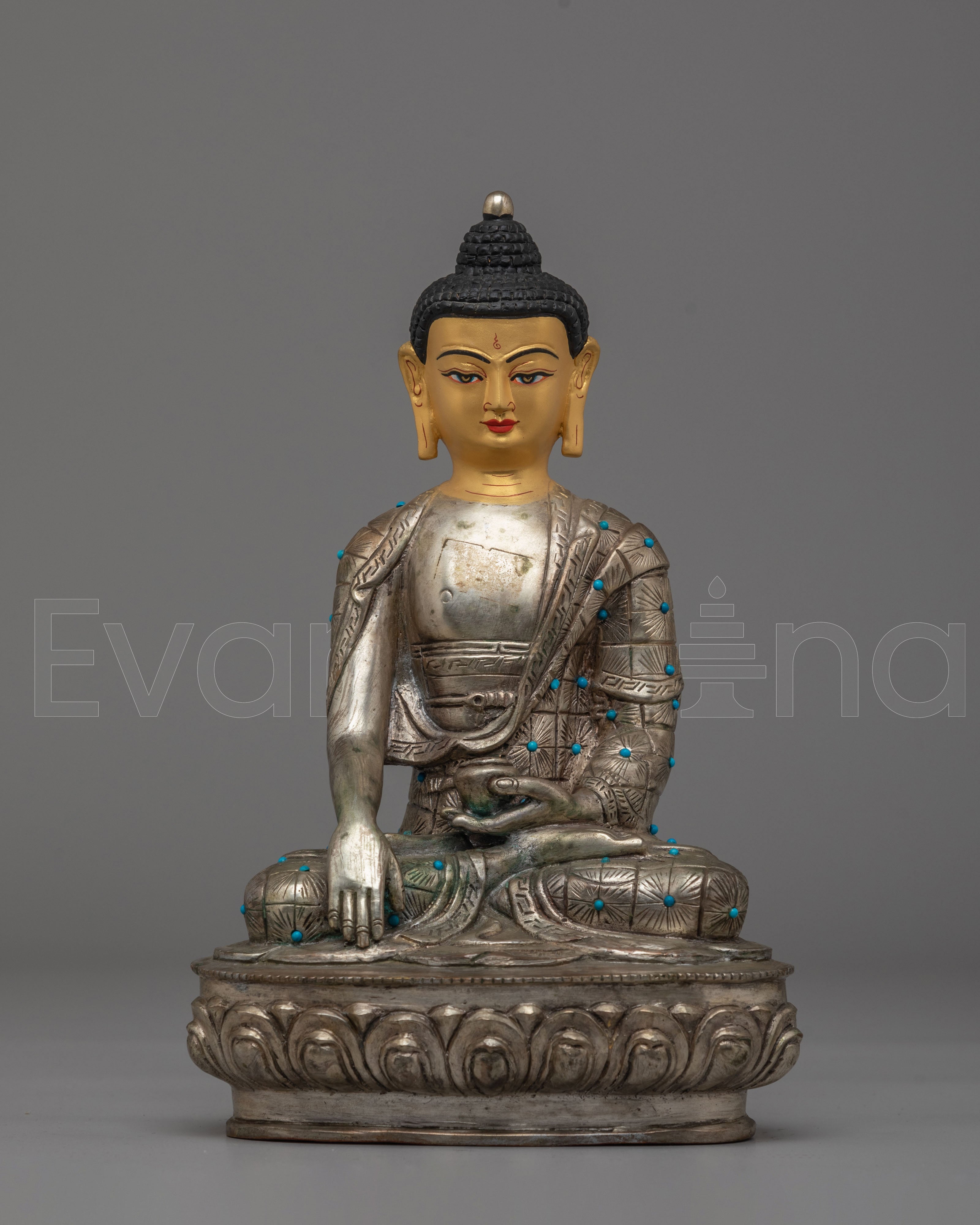 Tibetan Sacred Shakyamuni Buddha Statue | Traditional Buddhist Artwork