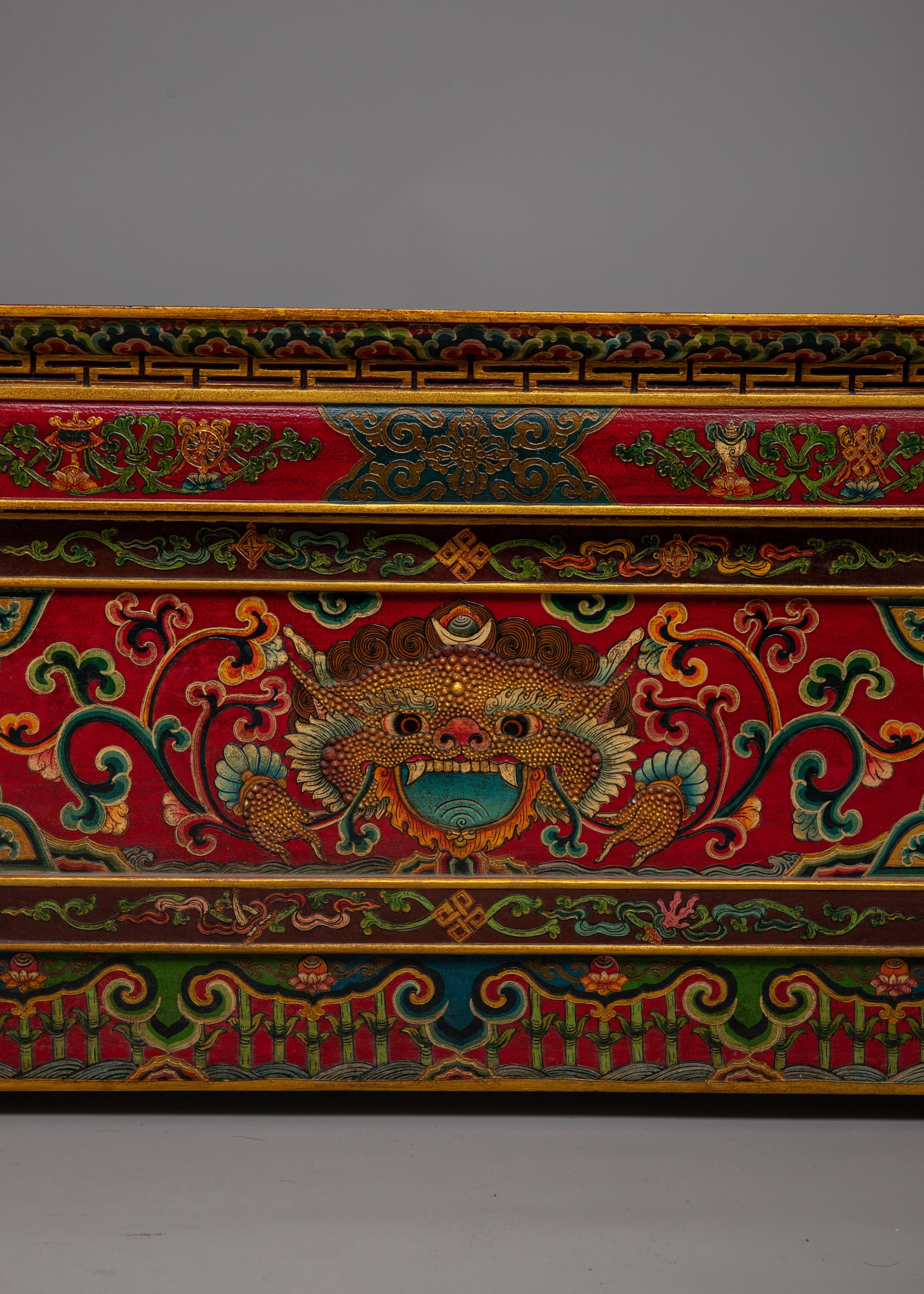 Tibetan Shrine Table | Handcrafted Altar Table for Spiritual Rituals