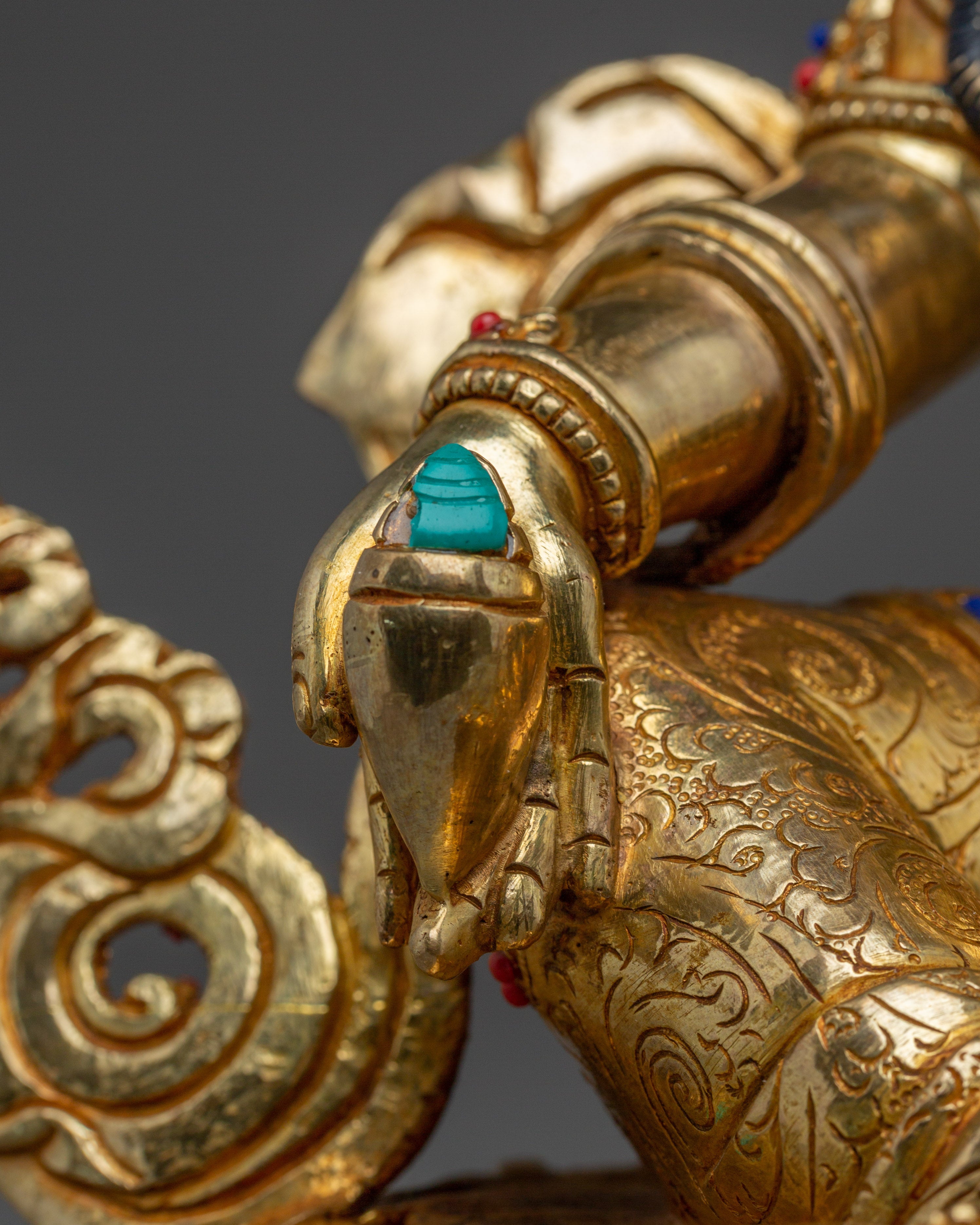 Dzambhala statue in 24K gold-gilded | Symbol of Prosperity and Protection