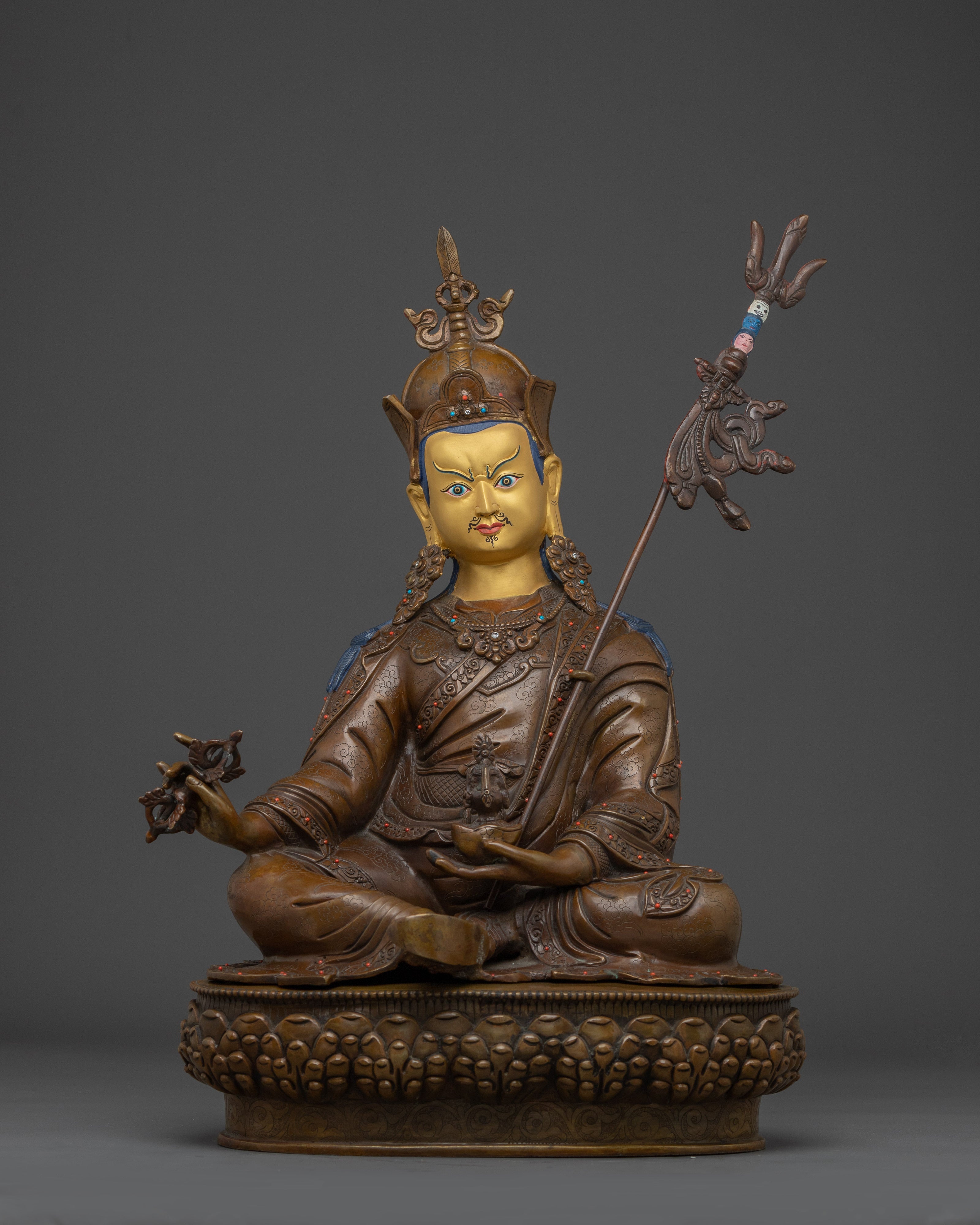 Guru Rinpoche Oxidized Copper Statue