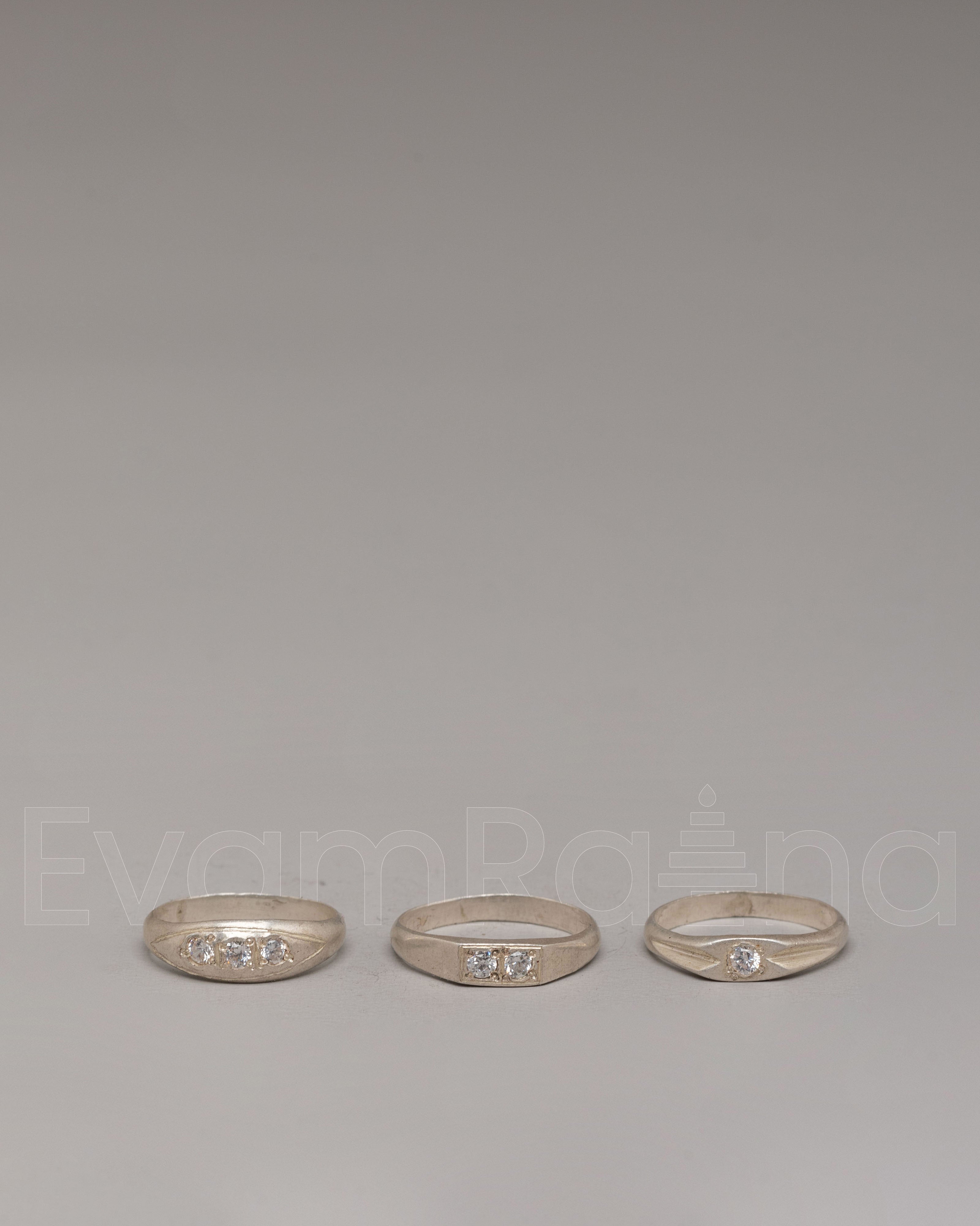 Himalayan Silver Ring Set With Gemstones
