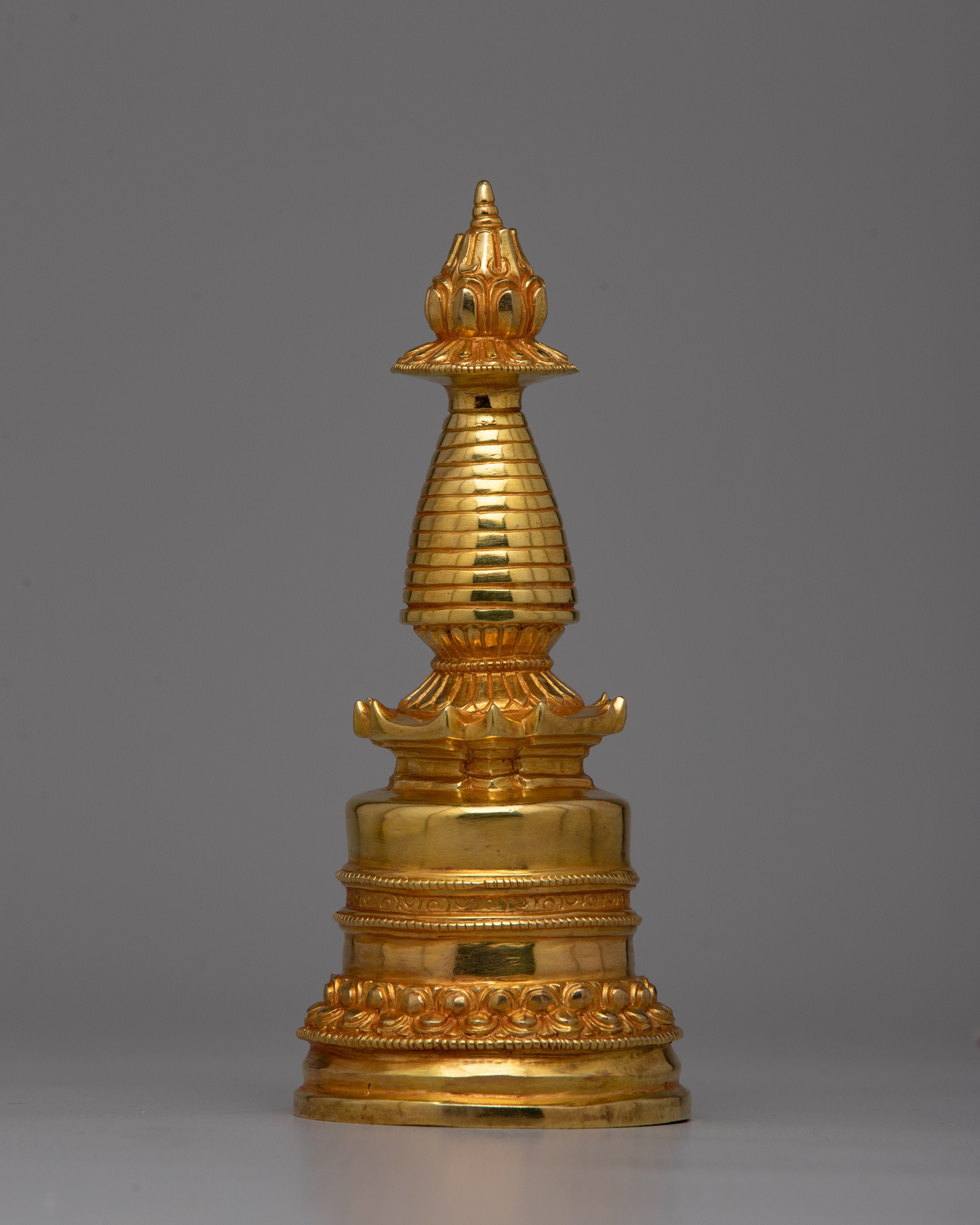Artisan Crafted Buddhist Ritual Kadam Stupa | Enhancing Sacred Spaces with Spiritual Presence