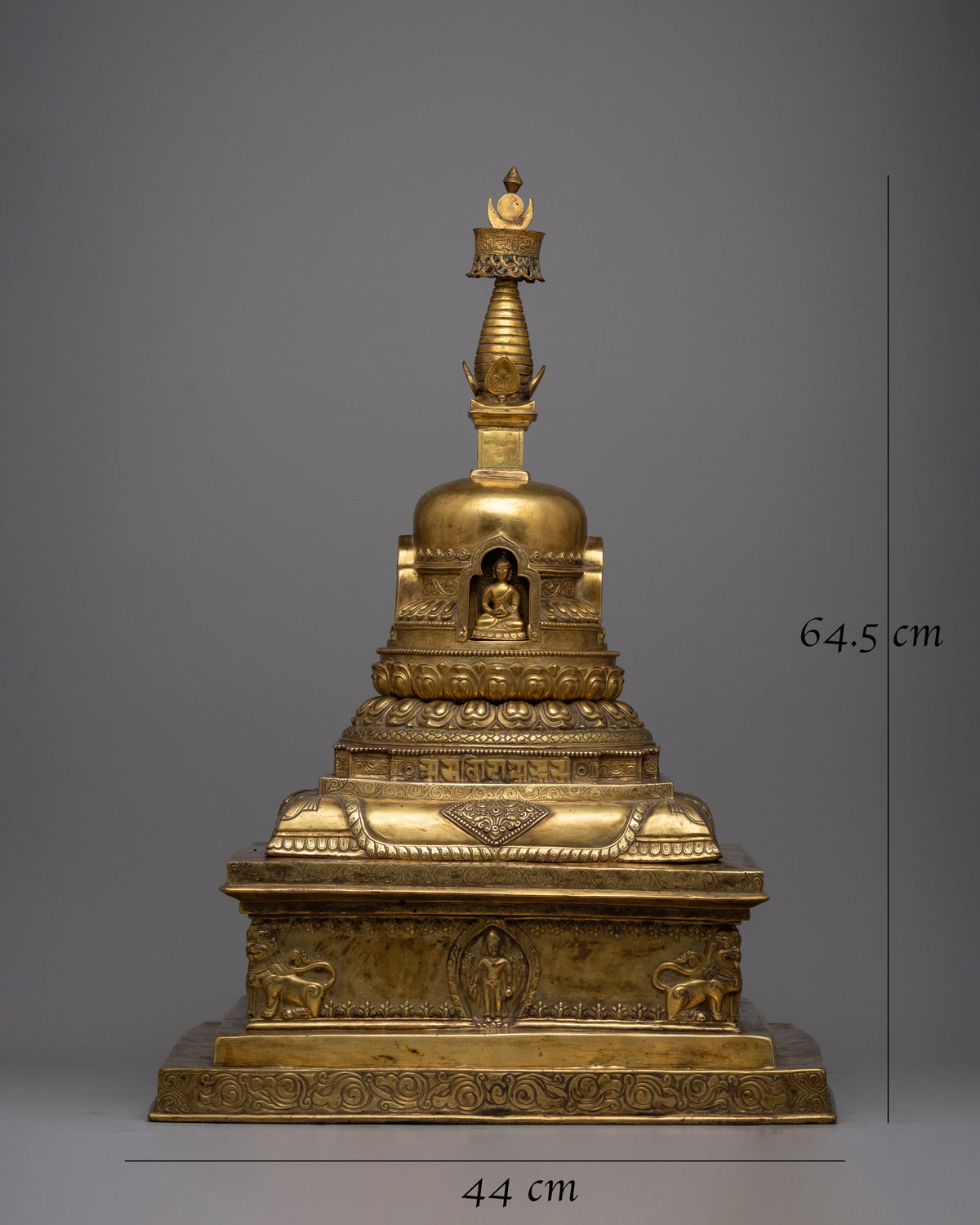 Gold Plated Stupa | Traditional Buddhist Shrine Symbol