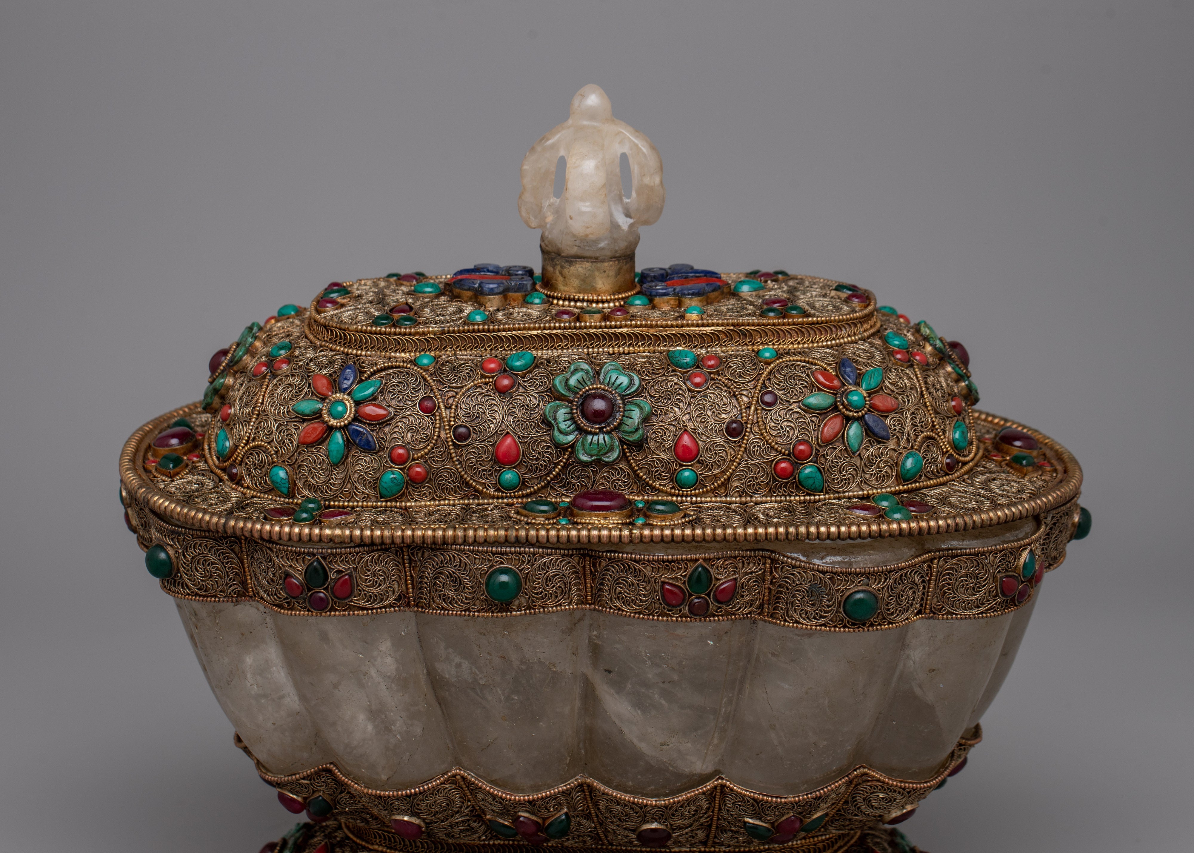 Crystal Dhupur Rice Pot | Handcrafted Decorative Art for Ritual