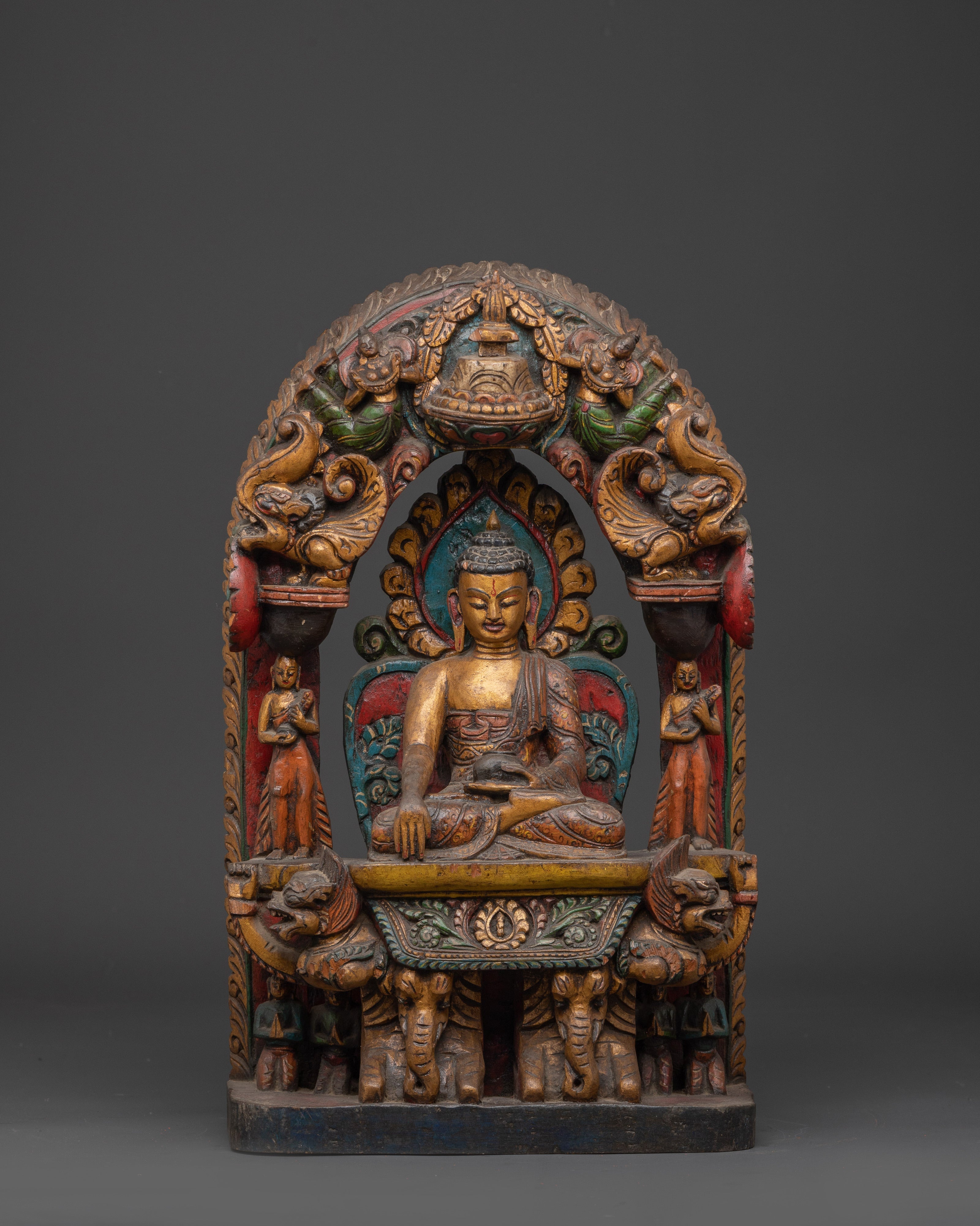 Hand carved Meditation Shakyamuni Buddha figurine