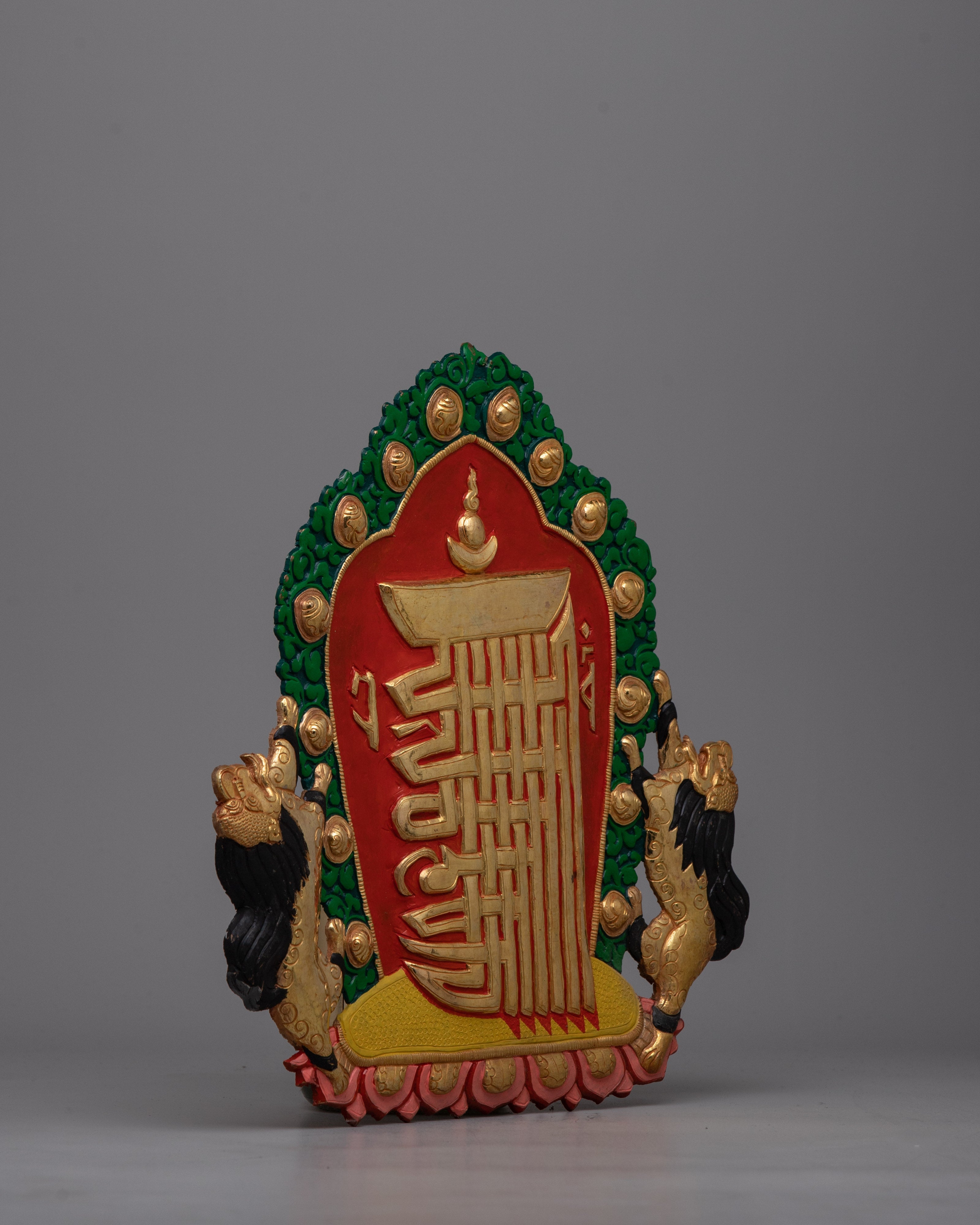 Copper Kalachakra Mantra Wall Hanging | Traditional Craftsmanship in Sacred Tibetan Art