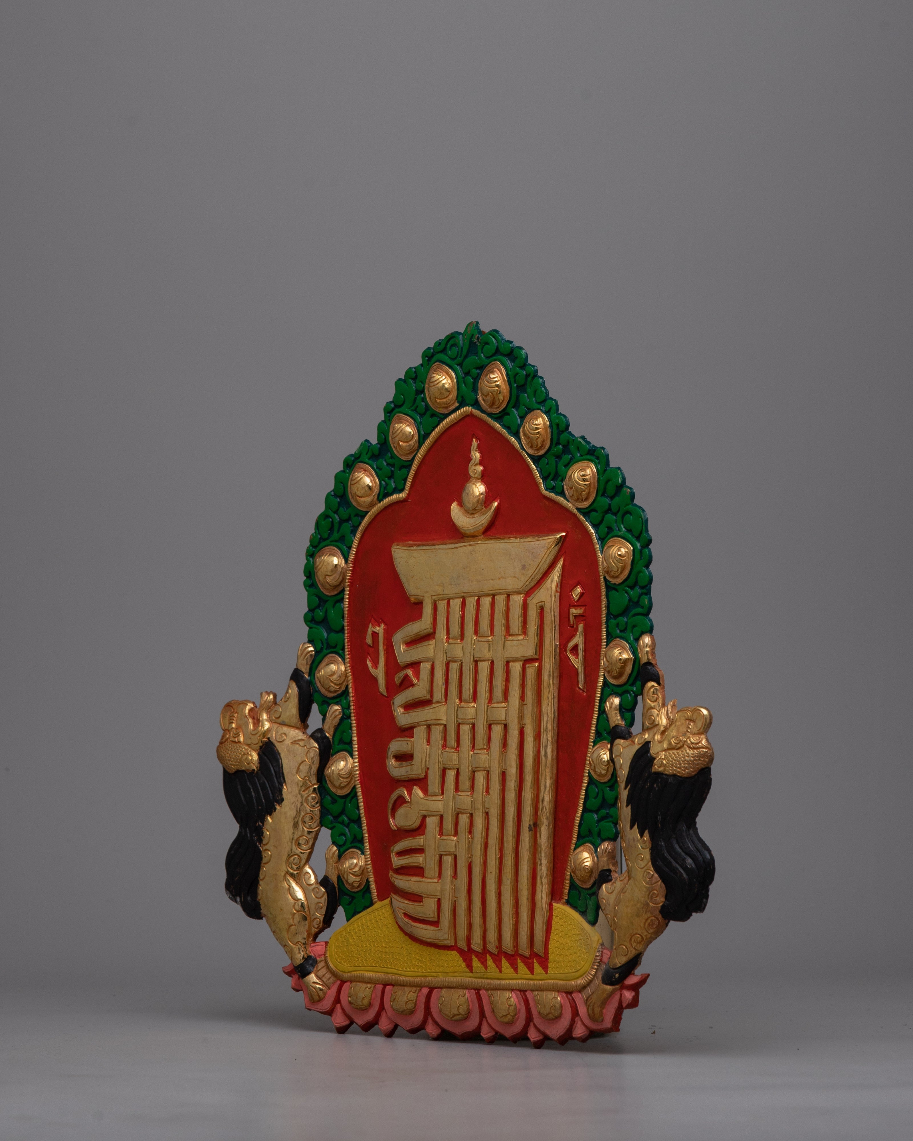 Copper Kalachakra Mantra Wall Hanging | Traditional Craftsmanship in Sacred Tibetan Art