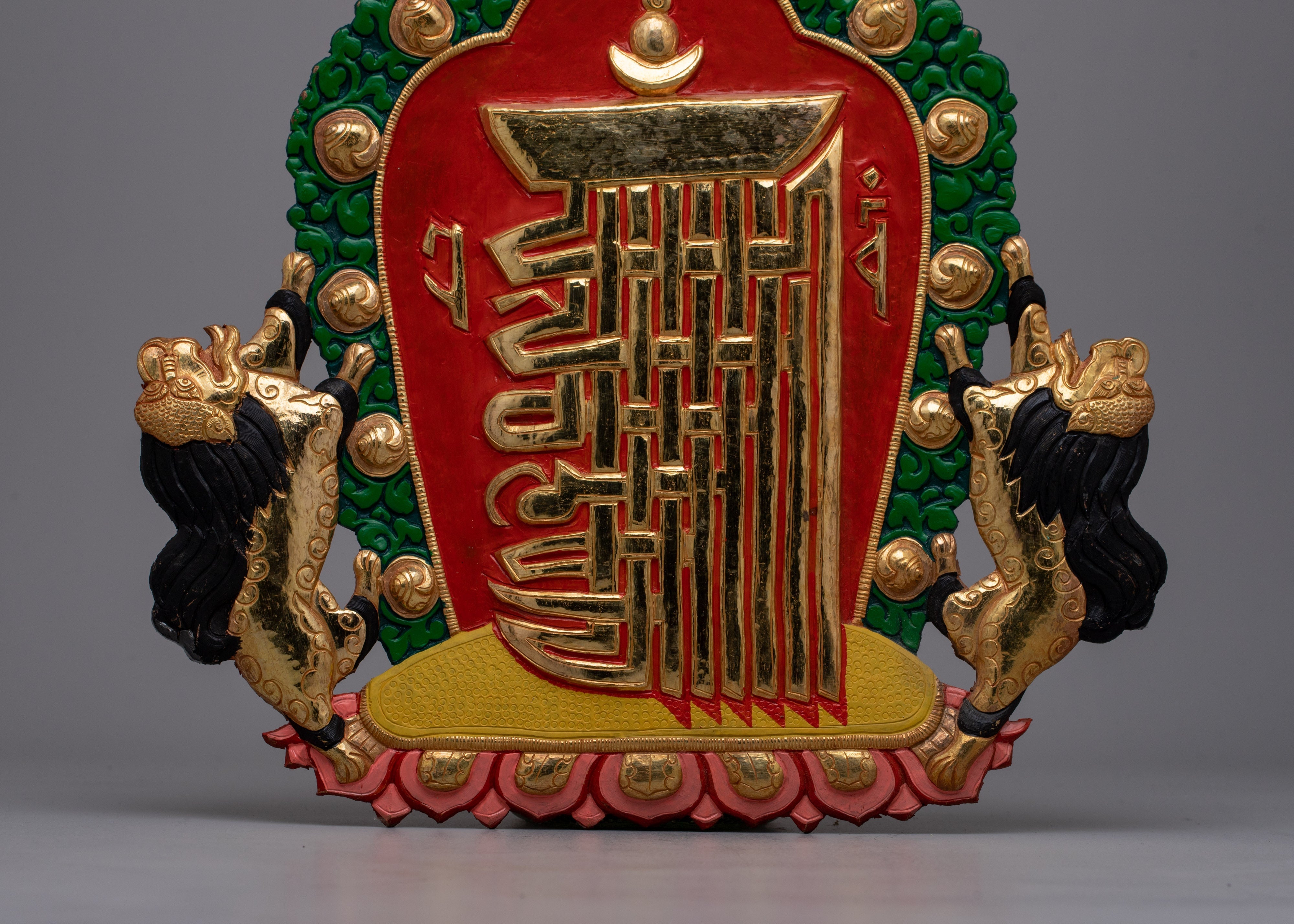 Copper Kalachakra Mantra Wall Hanging | Traditional Craftsmanship in Sacred Tibetan Art