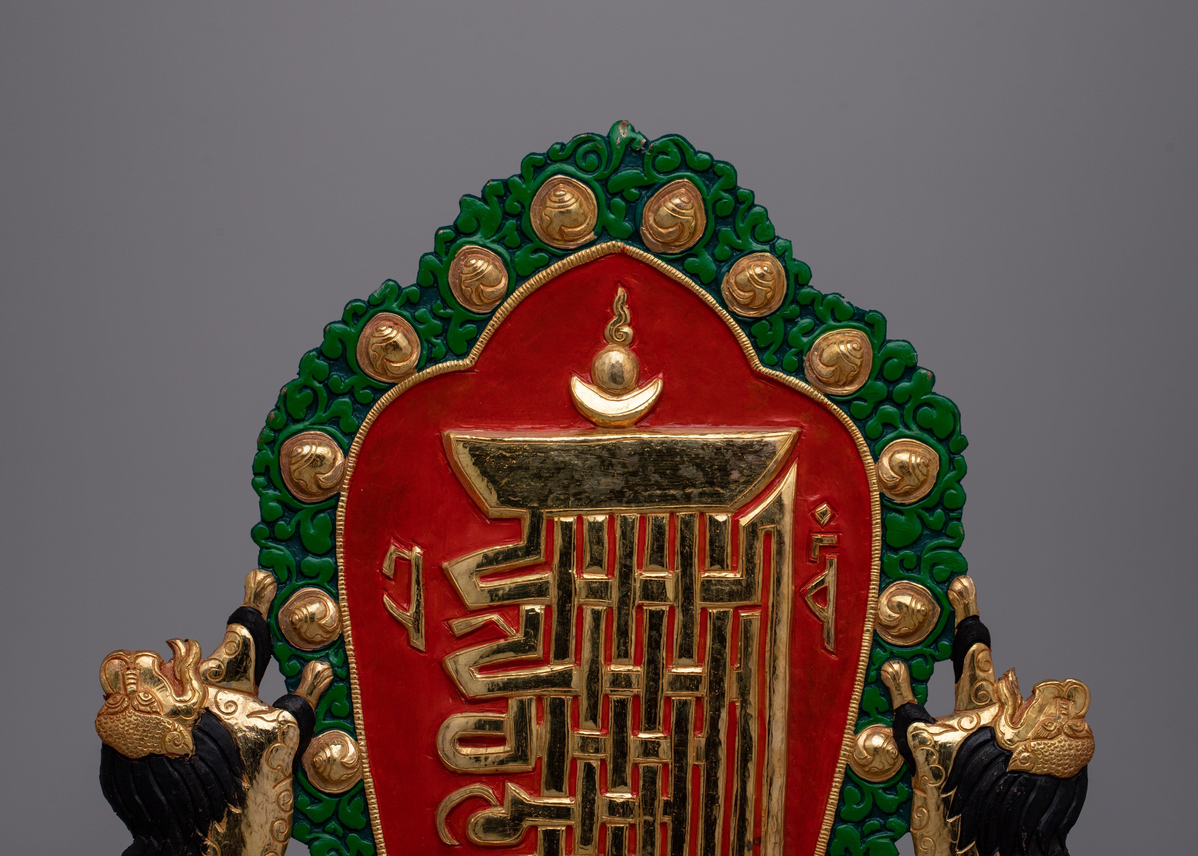 Copper Kalachakra Mantra Wall Hanging | Traditional Craftsmanship in Sacred Tibetan Art