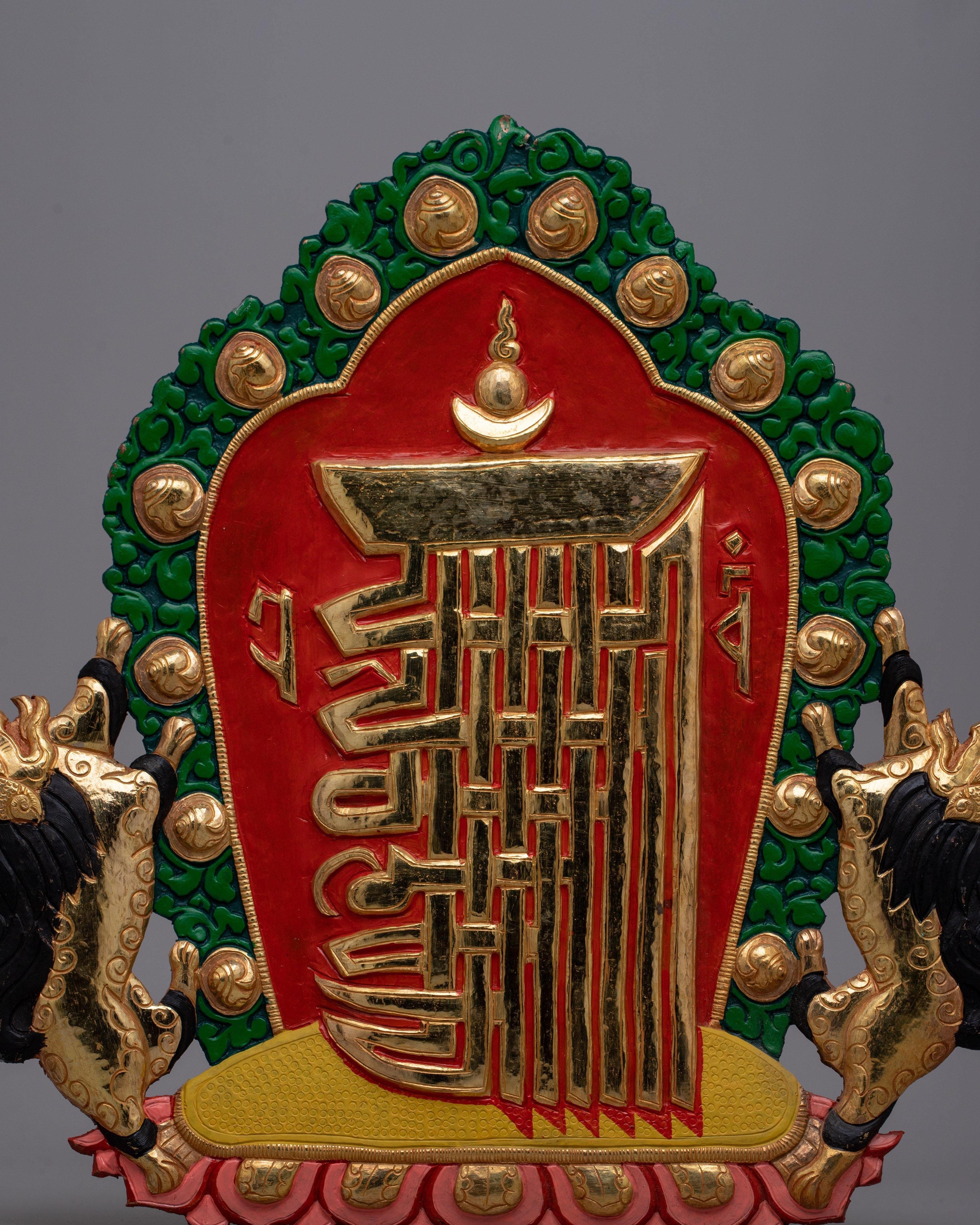 Copper Kalachakra Mantra Wall Hanging | Traditional Craftsmanship in Sacred Tibetan Art