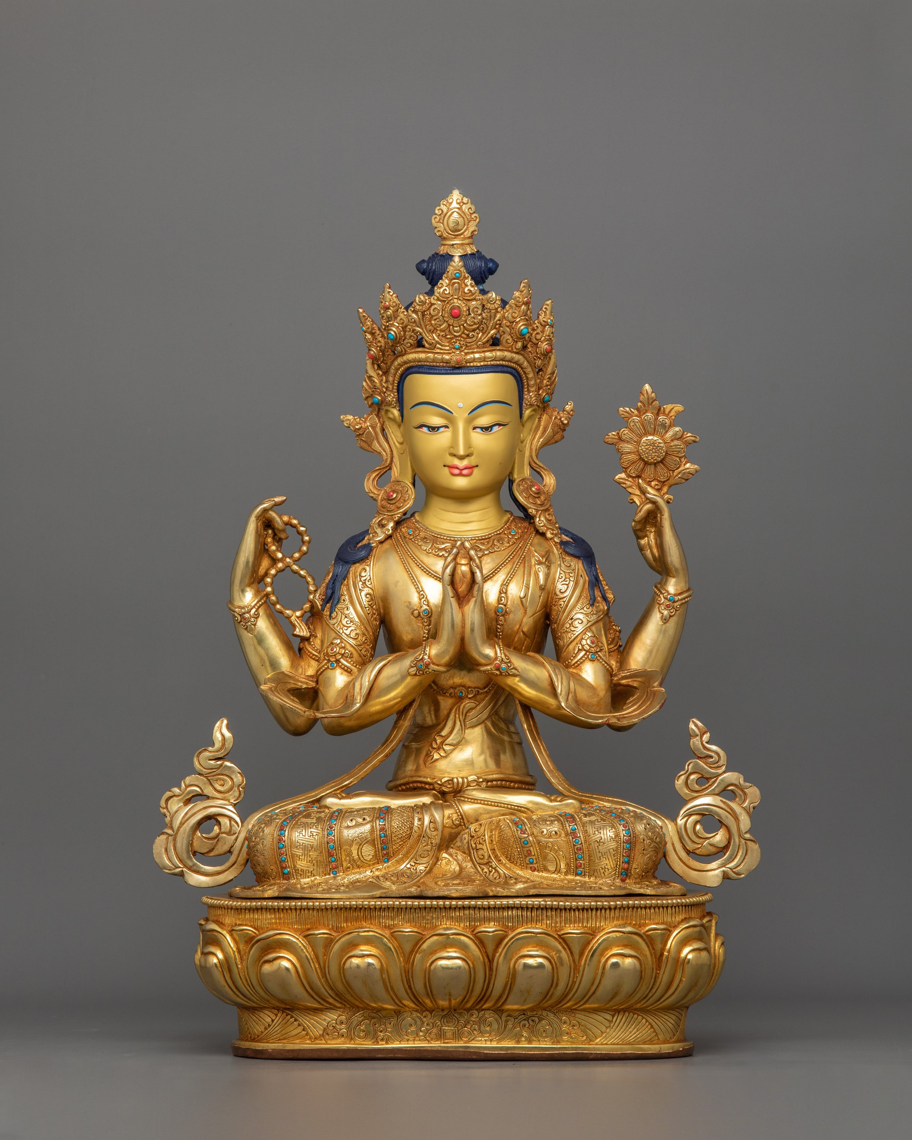 Four Armed Handcrafted Chenrezig Statue