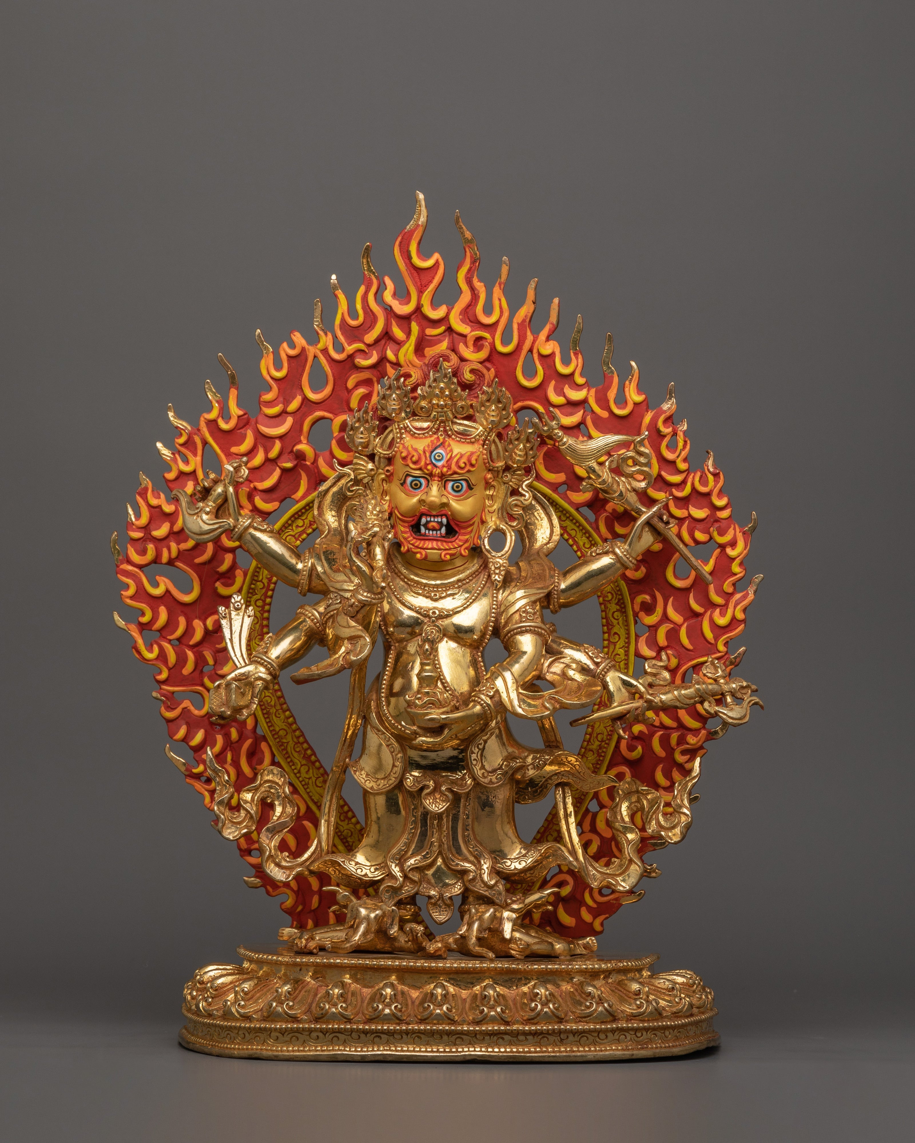 24K Gold Gilded White Mahakala