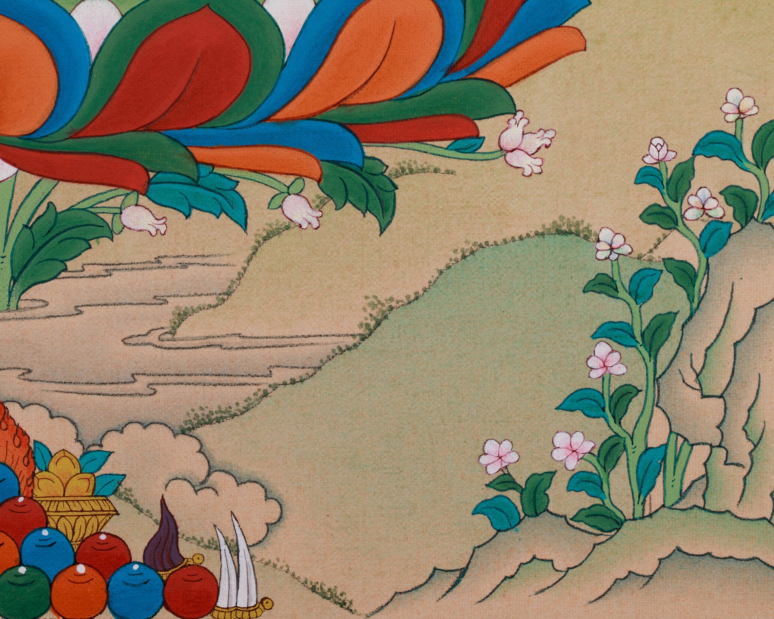 Tibetan Blue Bhaisajyaguru Thangka | Medicine Buddha For Healing