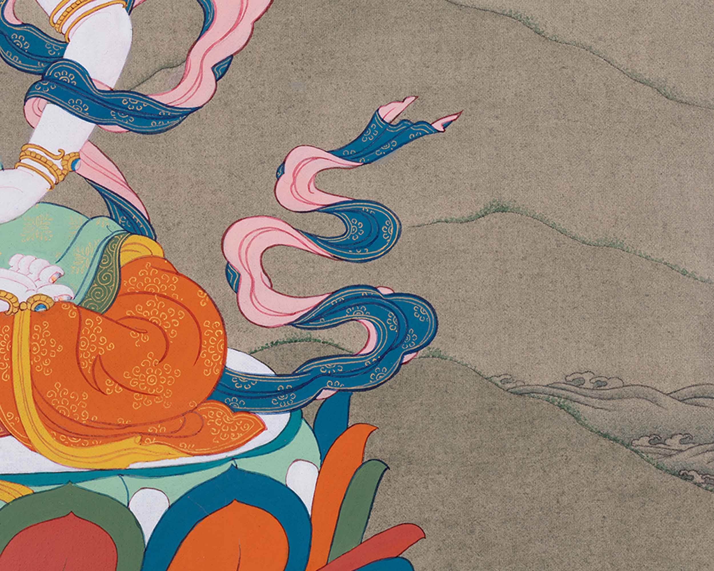 Traditional Vajrasattva Thangka Art | Bodhisattva for Purification And Spiritual renewal