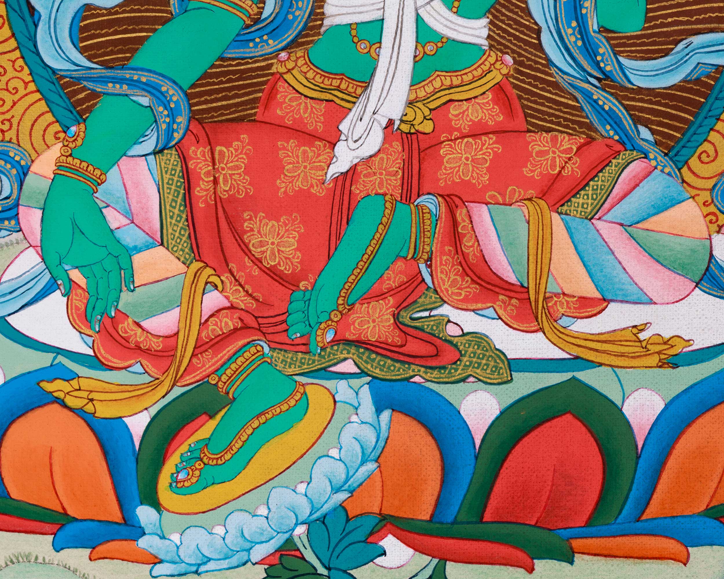 Mother Green Tara Thangka | The Female Bodhisattva