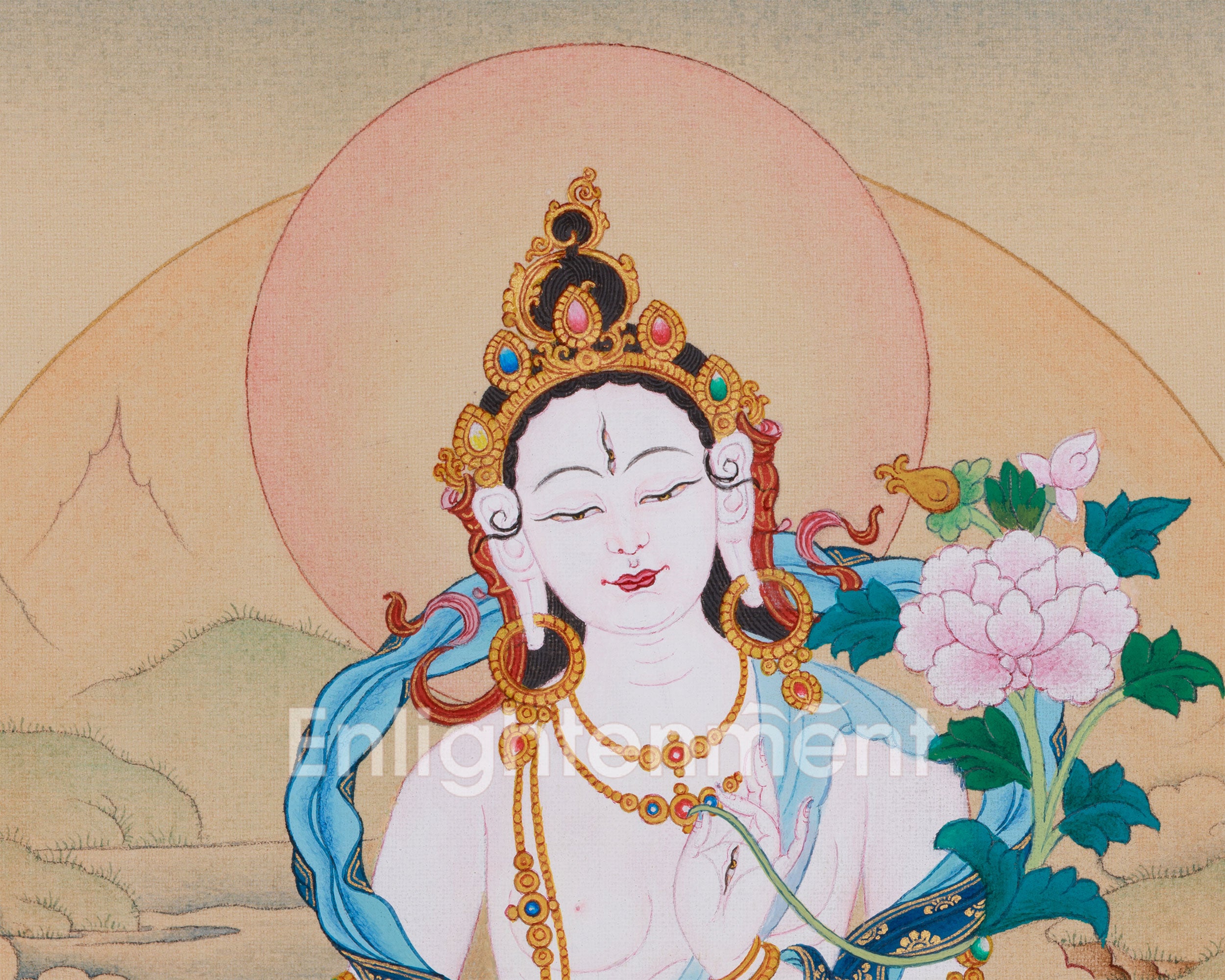 Tibetan Goddess Sita Tara Thangka | Female Buddhist Deity of Healing