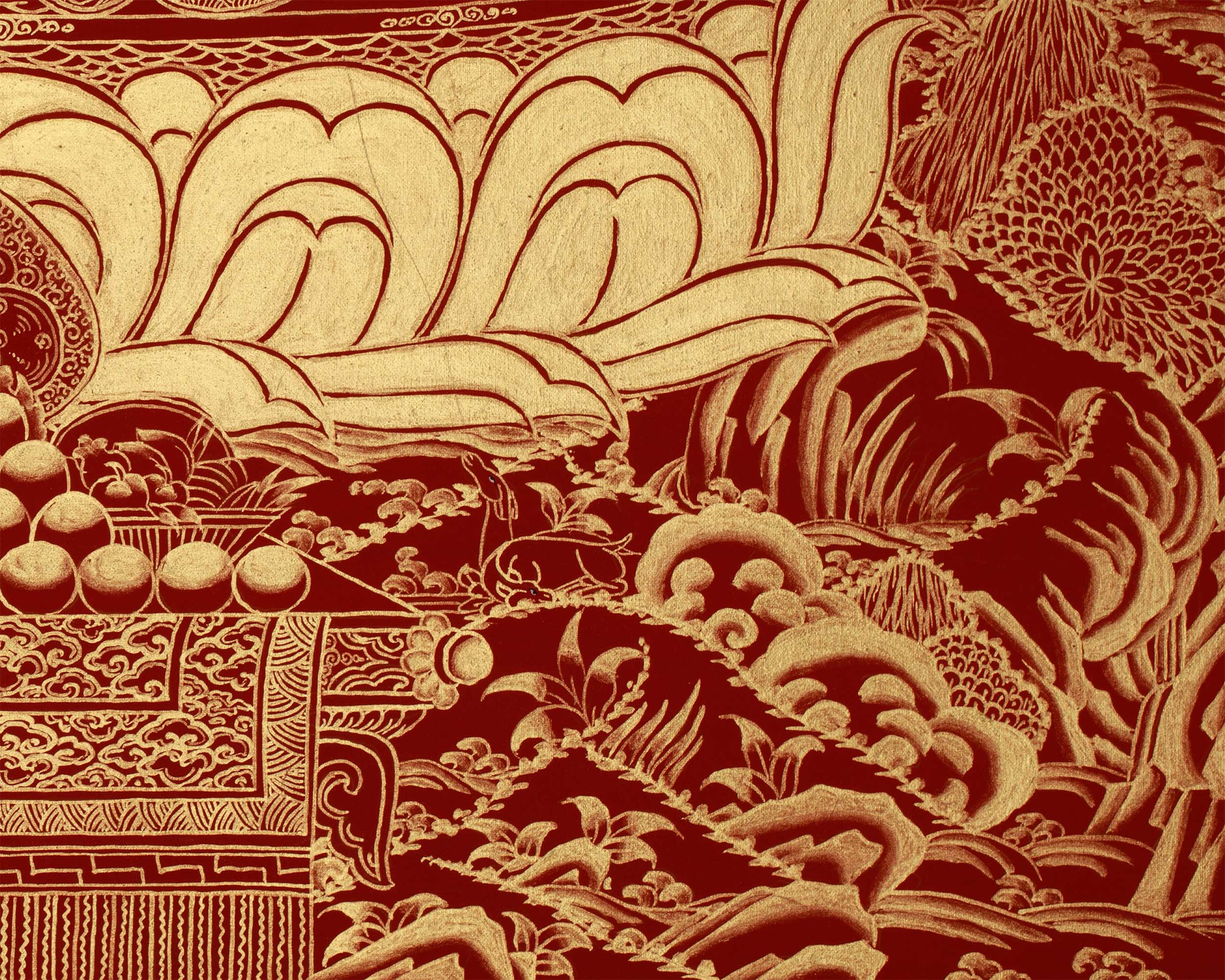 Red Amida Buddha Thangka | Lord of the Western Pure Land and Infinite Light