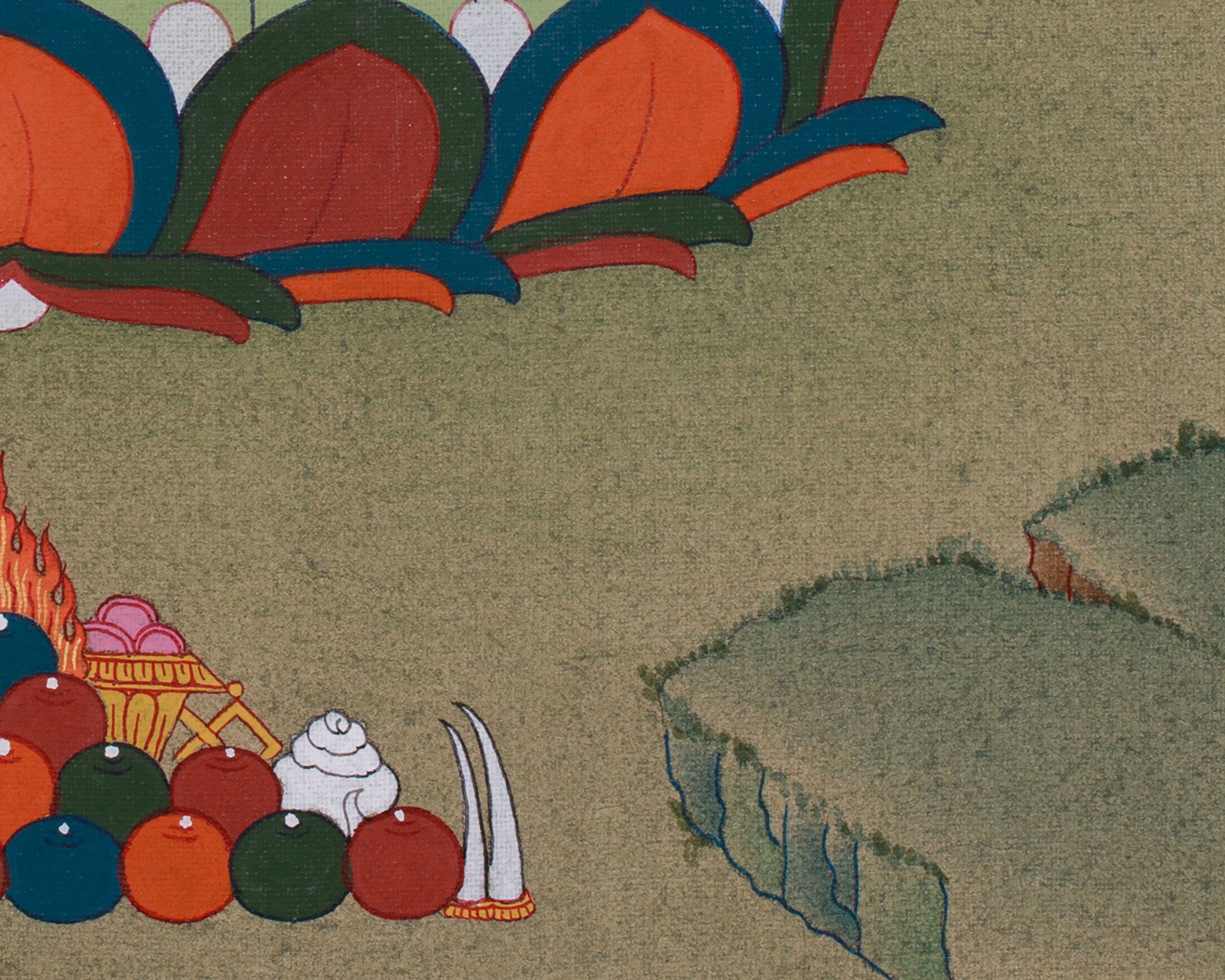 Buddhist Goddess White Tara Thangka | Deity of Longevity and Compassion