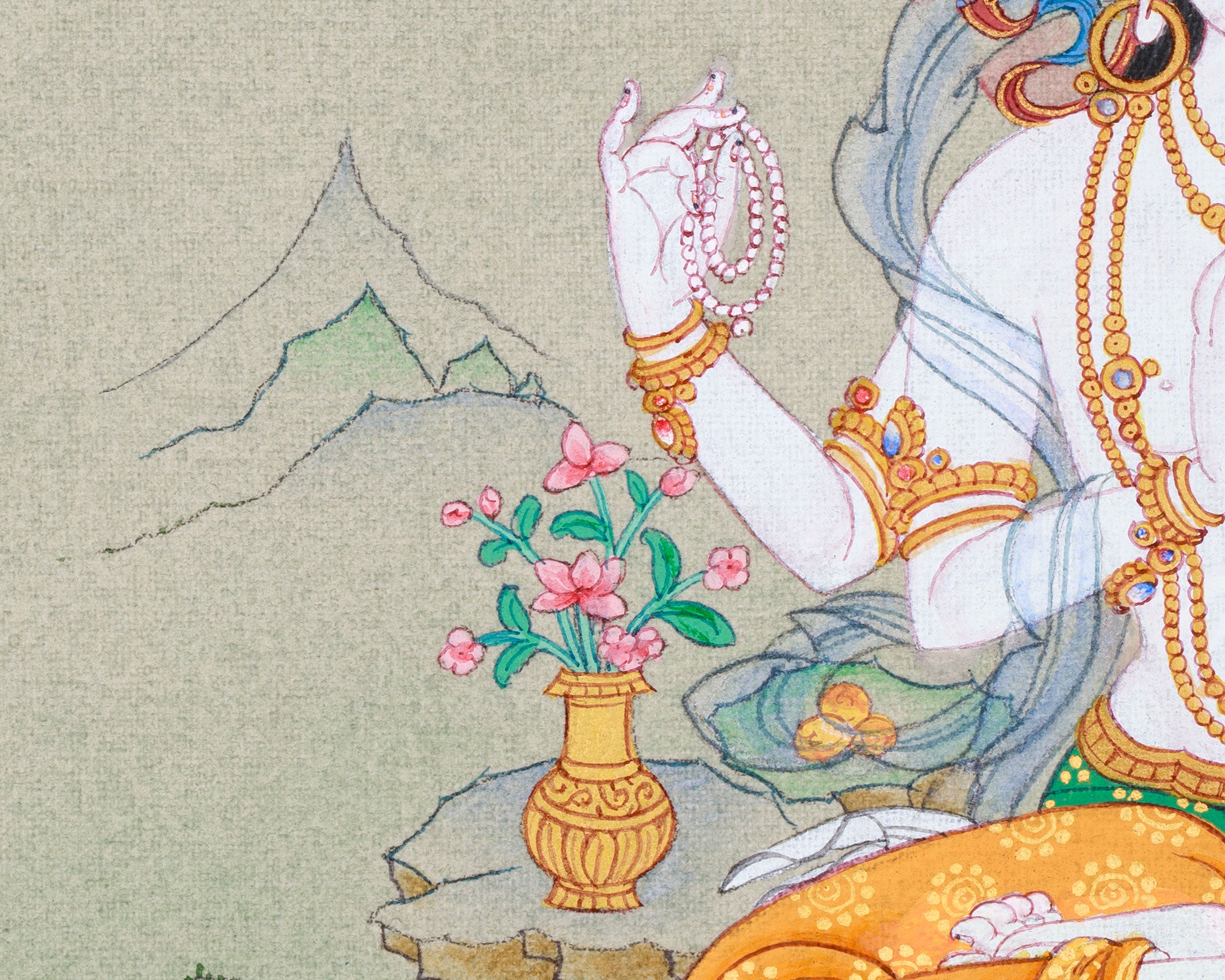 Small Avalokiteshvara Thangka Art
