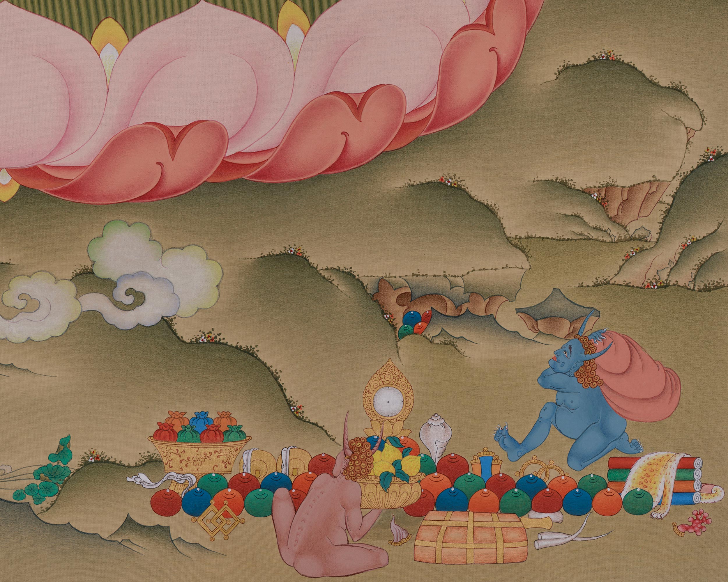 Sacred Dzambhala Prosperity Deity | Vajrayana Abundance Artwork