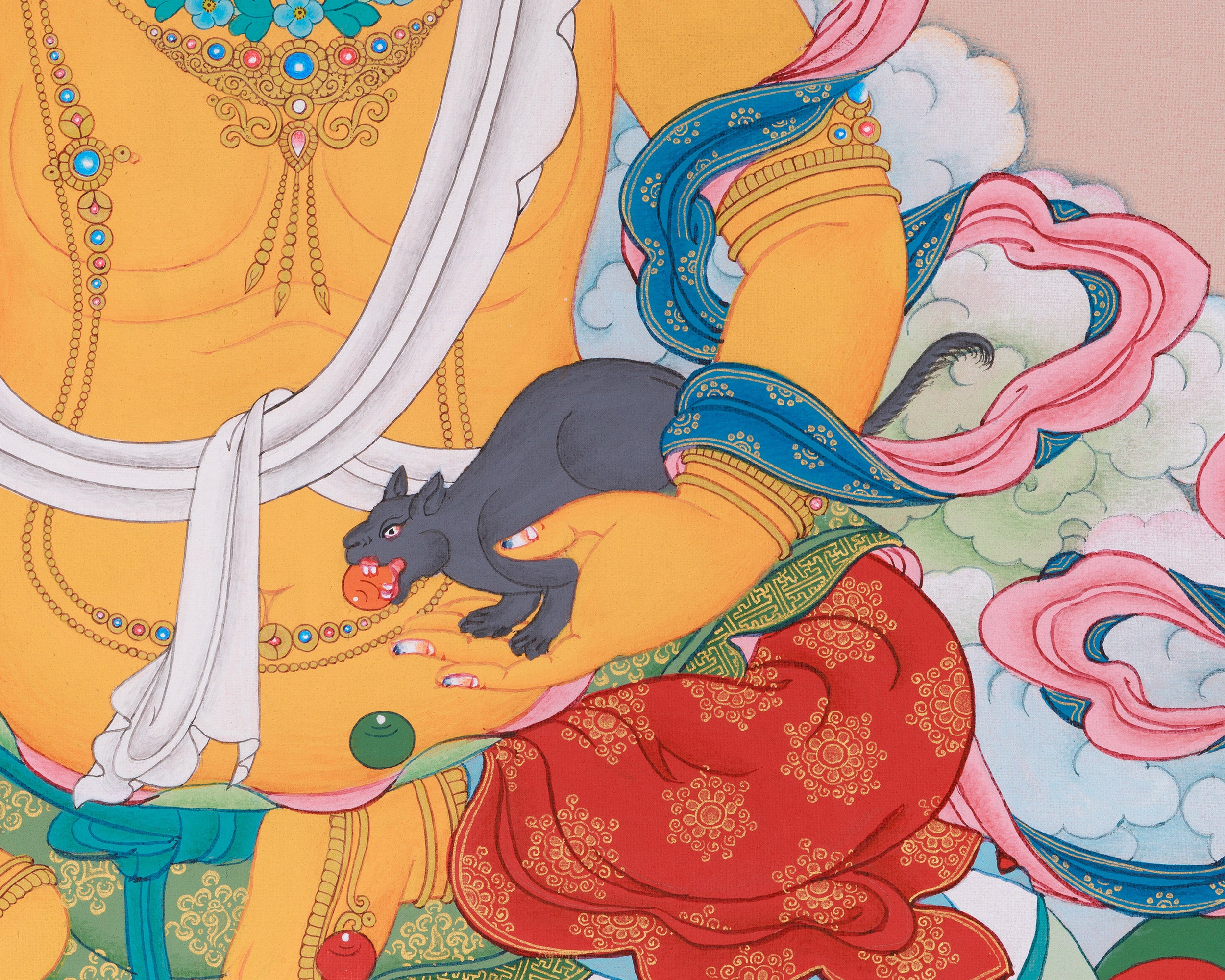 Buddhist Dzambhala Figure - Tibetan Wealth Deity