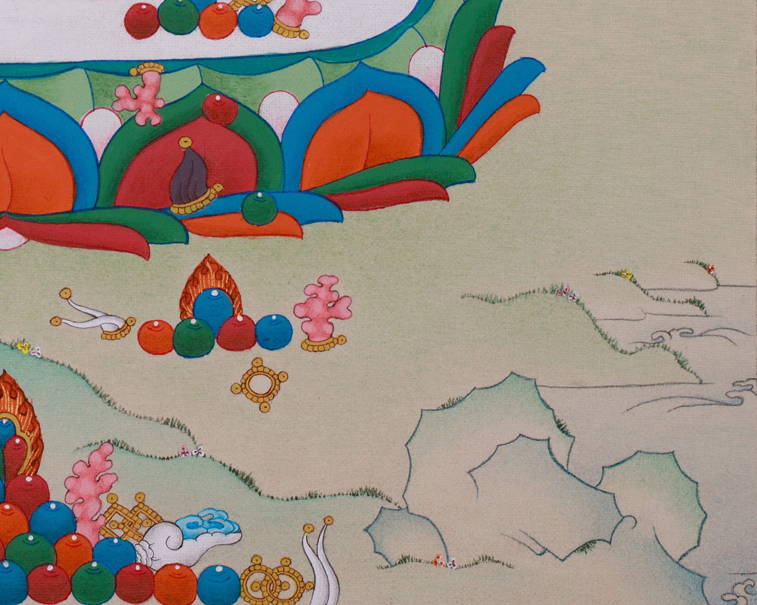 Tibetan Black Dzambhala Thangka | The Divine Guardian of Abundance and Spiritual Growth