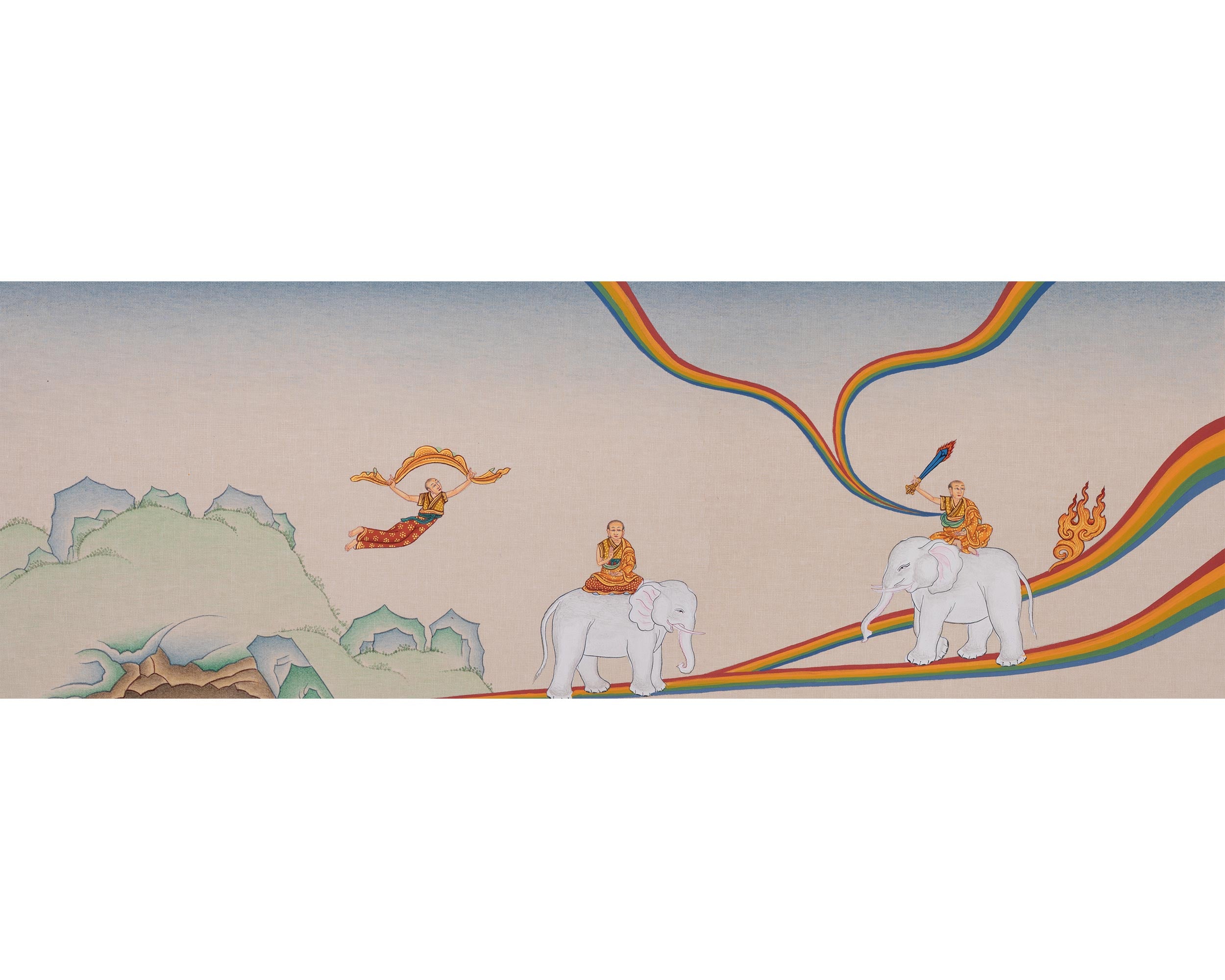 Samatha Meditation Thangka | Nine Stages of Vipassana